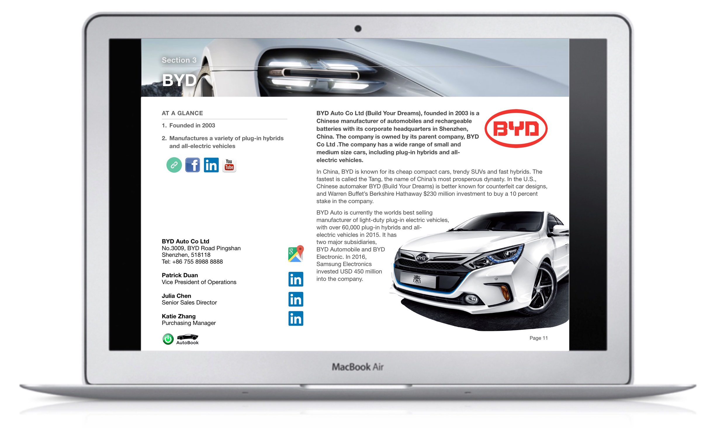 The EV &amp; AV AutoBook includes company profiles of OEM car makers, multinational automotive parts suppliers as well as organizations, media and exhibitions.