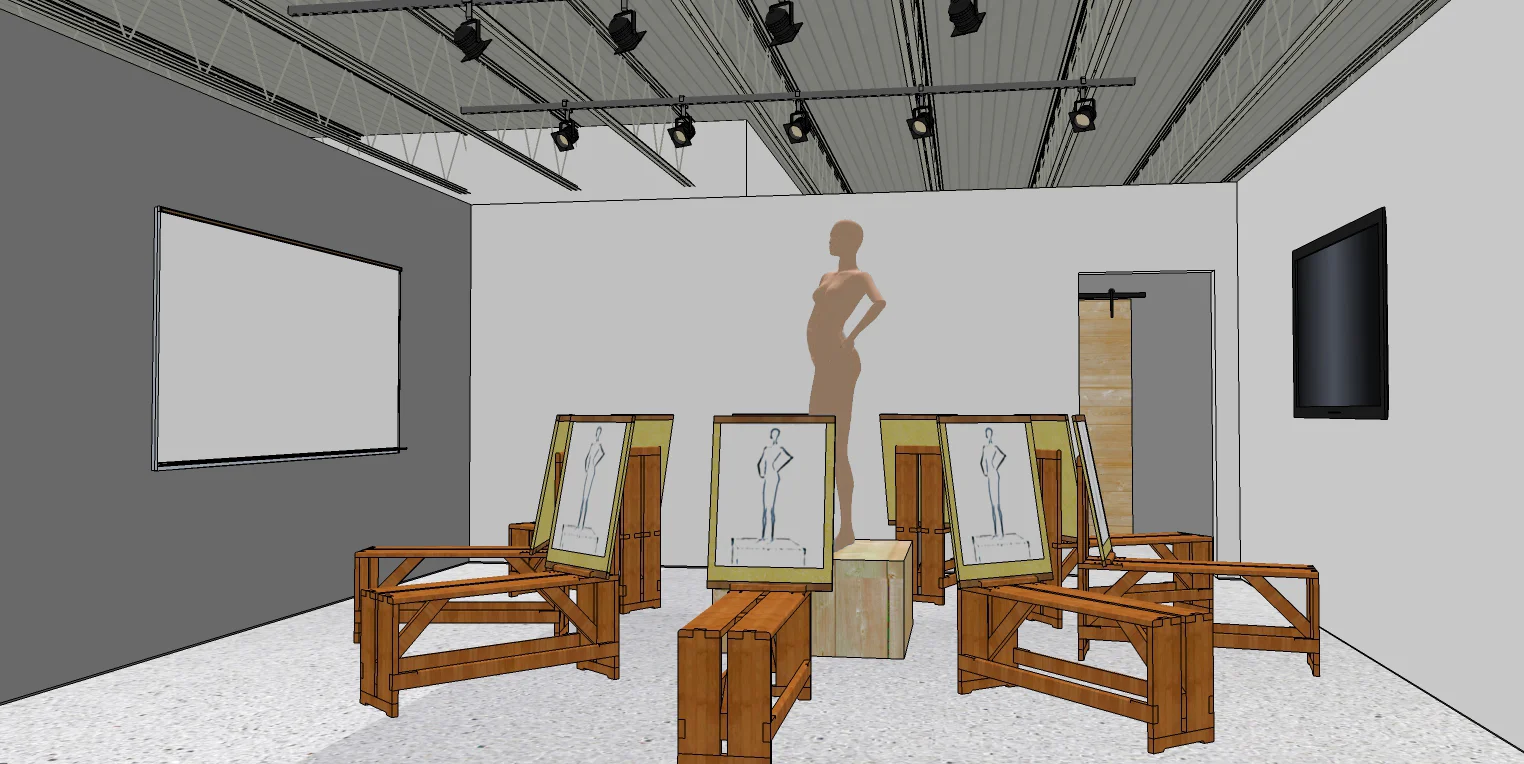 The classroom will have feature creative opportunities for people of all ages and will be available for events and private instruction. 