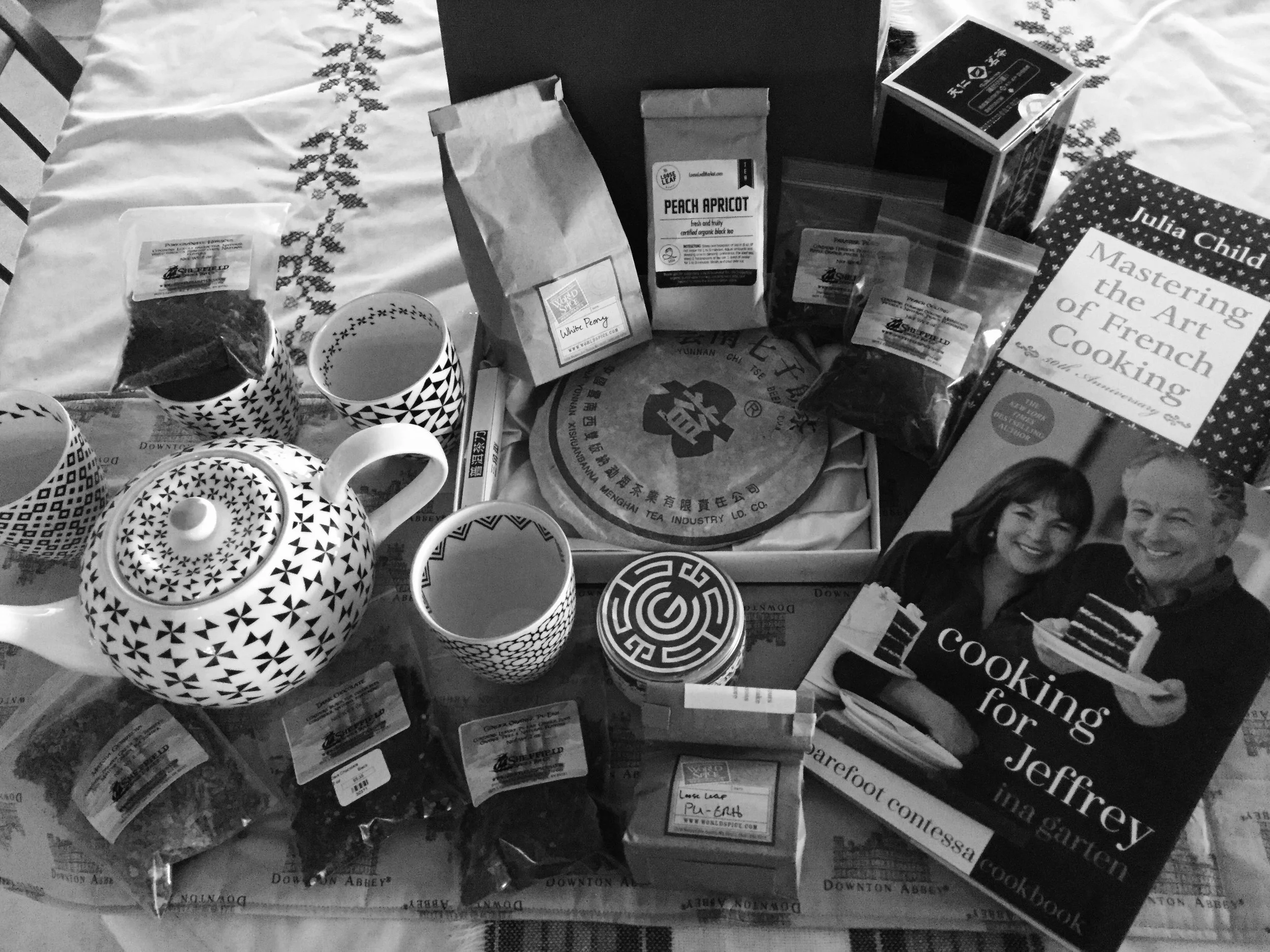 Tea, Tea, and more Tea everywhere. Tea and good books . . . What more could one want?