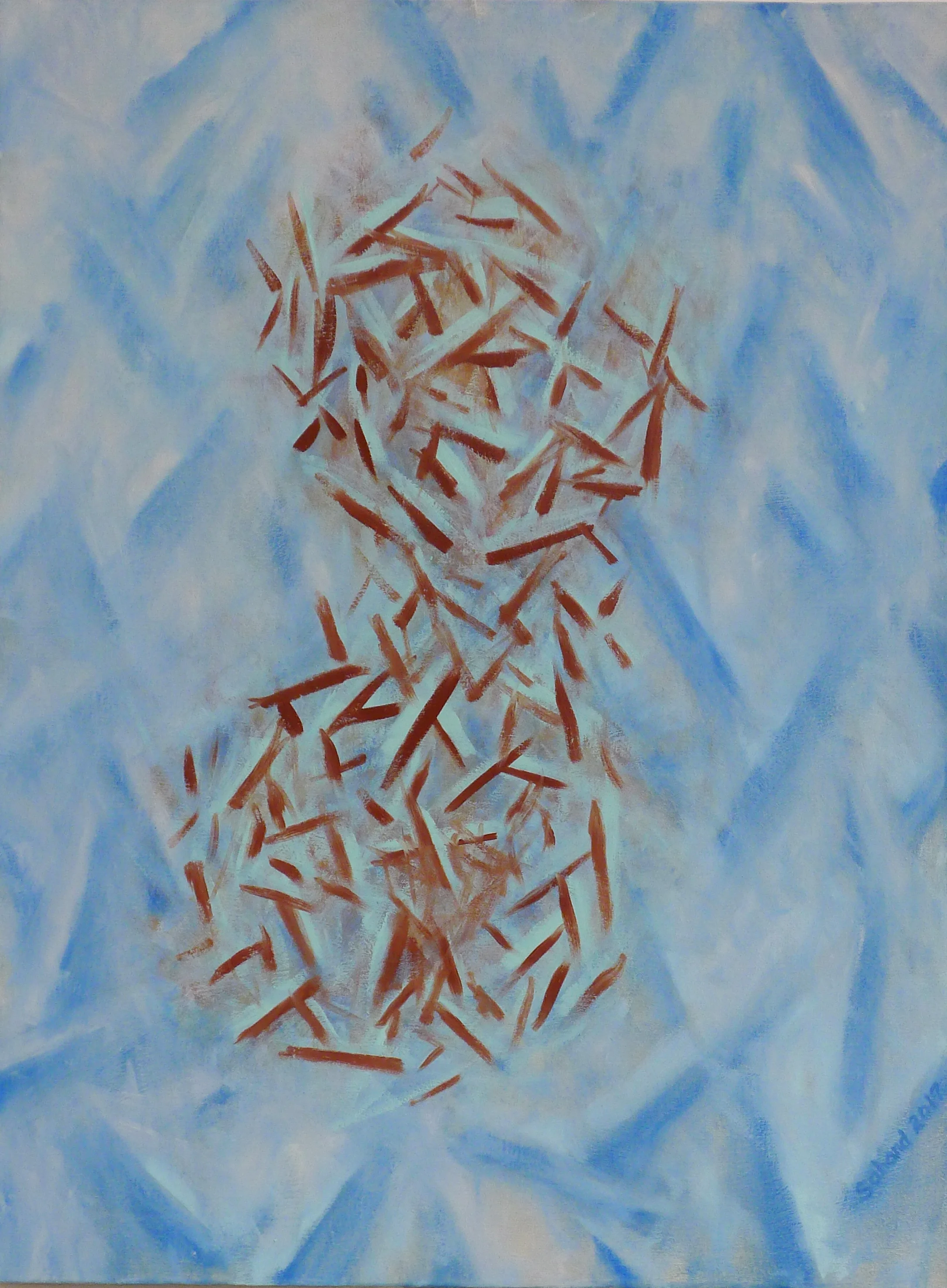 Sahand Tabatabai Birth of a Comet, 2017, oil on lines, 24x18"