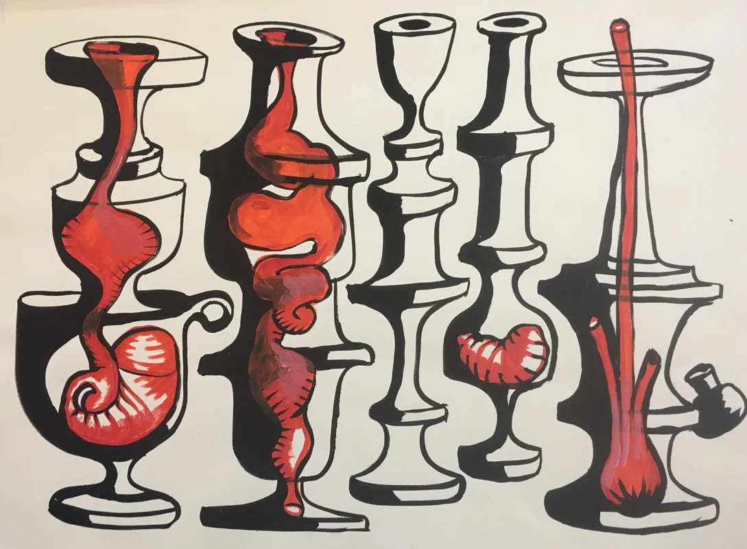 Collection 32 x 24" tempera on paper