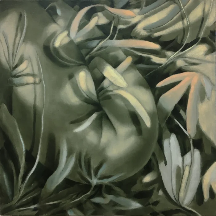 Sarah Slappey, Squeeze, oil on canvas, 20 x 20"