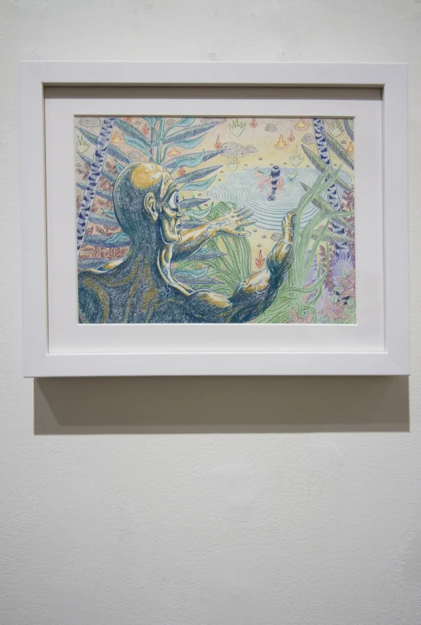 Casey Jex Smith, Looking Twice” , 7 ½ x 10”, colored pencil on paper, 2018