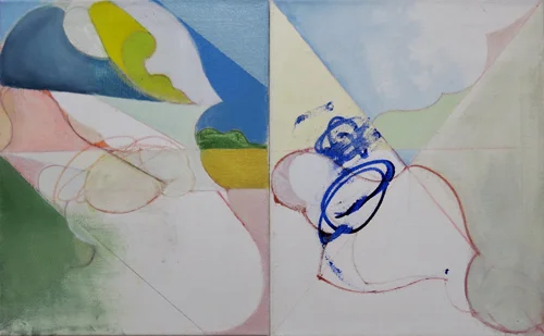 Moses Hoskins, Untititled, painting and drawing media on canvas, 20 x 32”, 2016