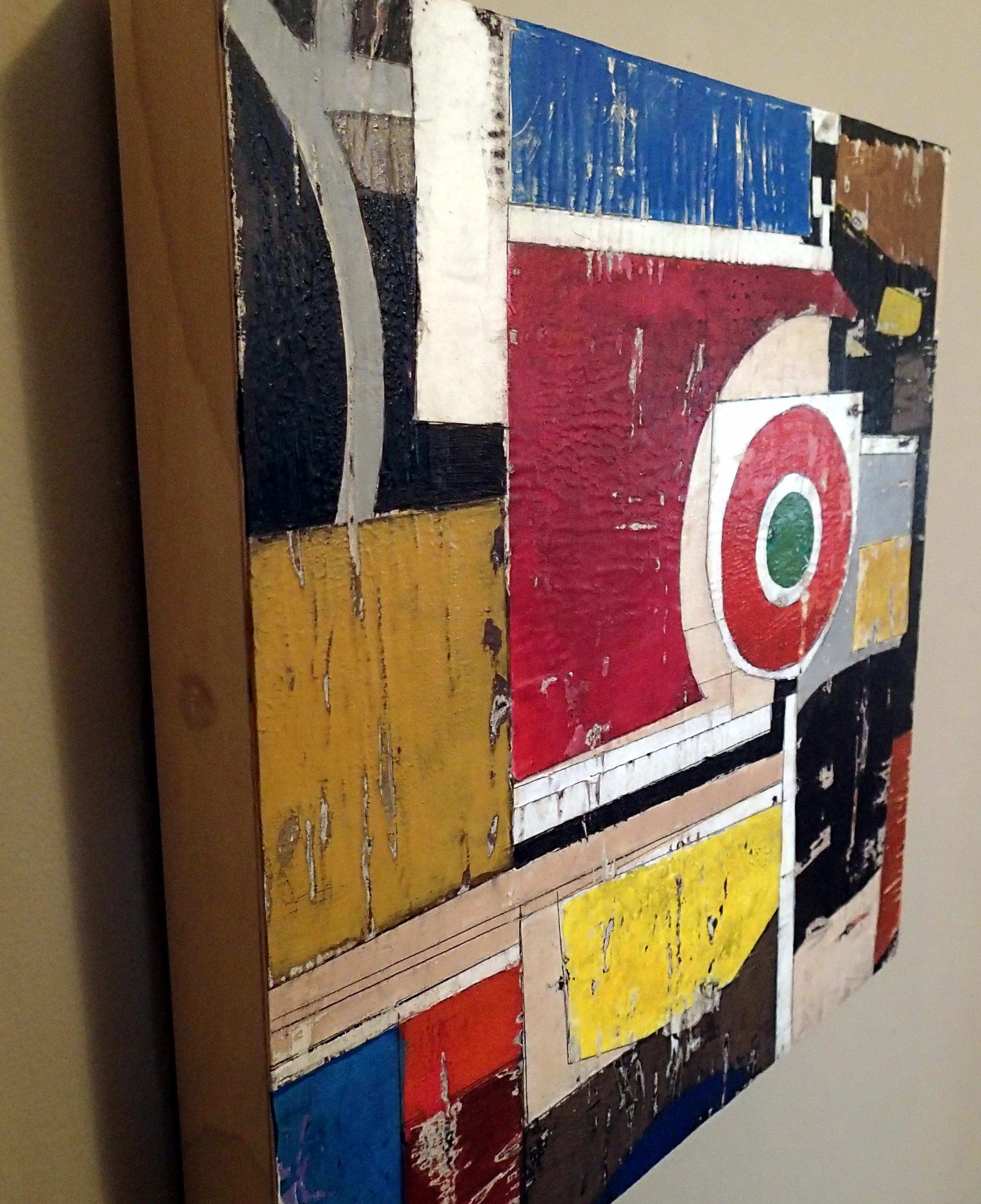 SOLD 14"x14", mixed-media painting on 2" wood cradle.
