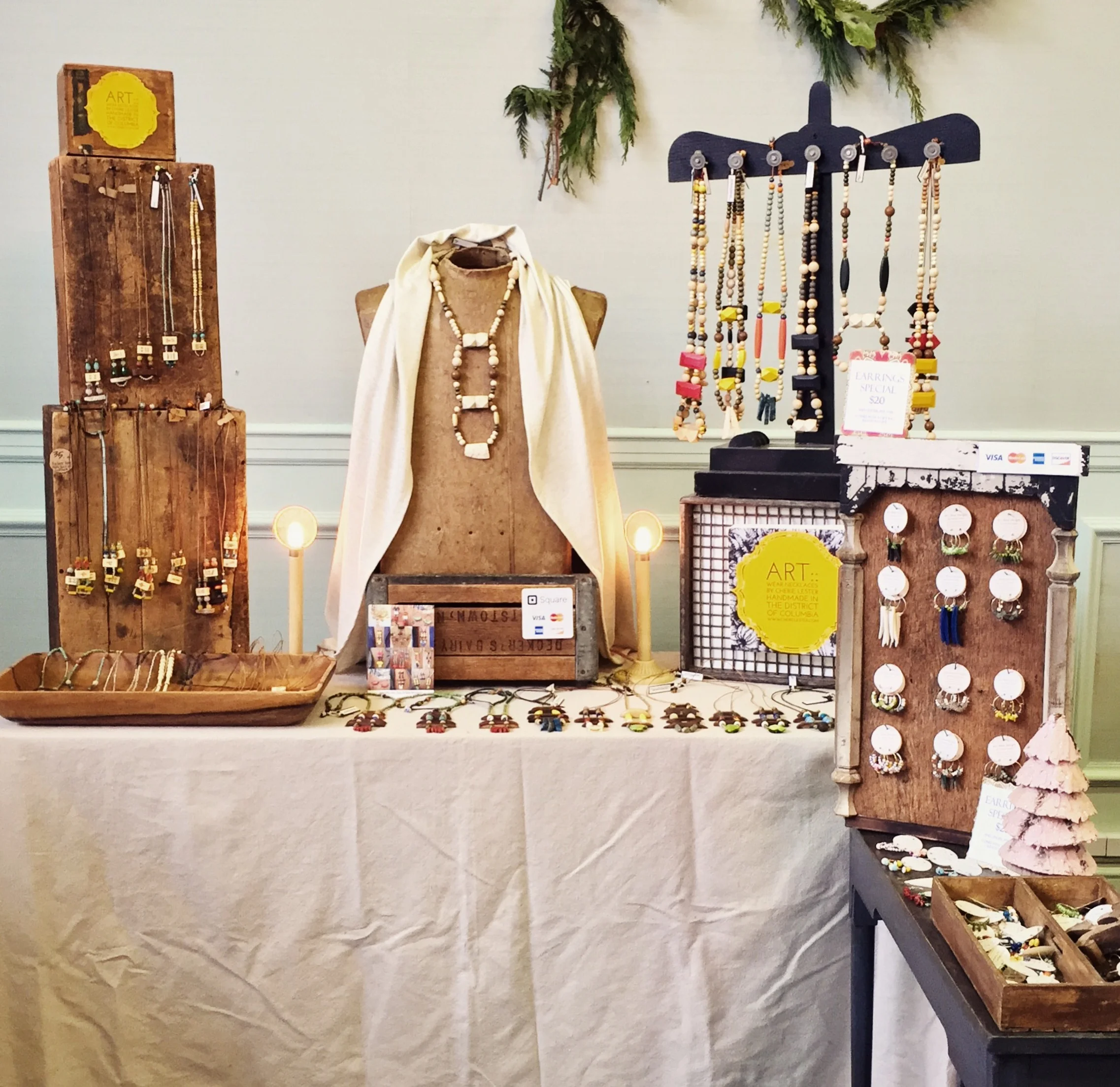 My jewelry display at the 2016 Made In DC holiday show in Van Ness DC.
