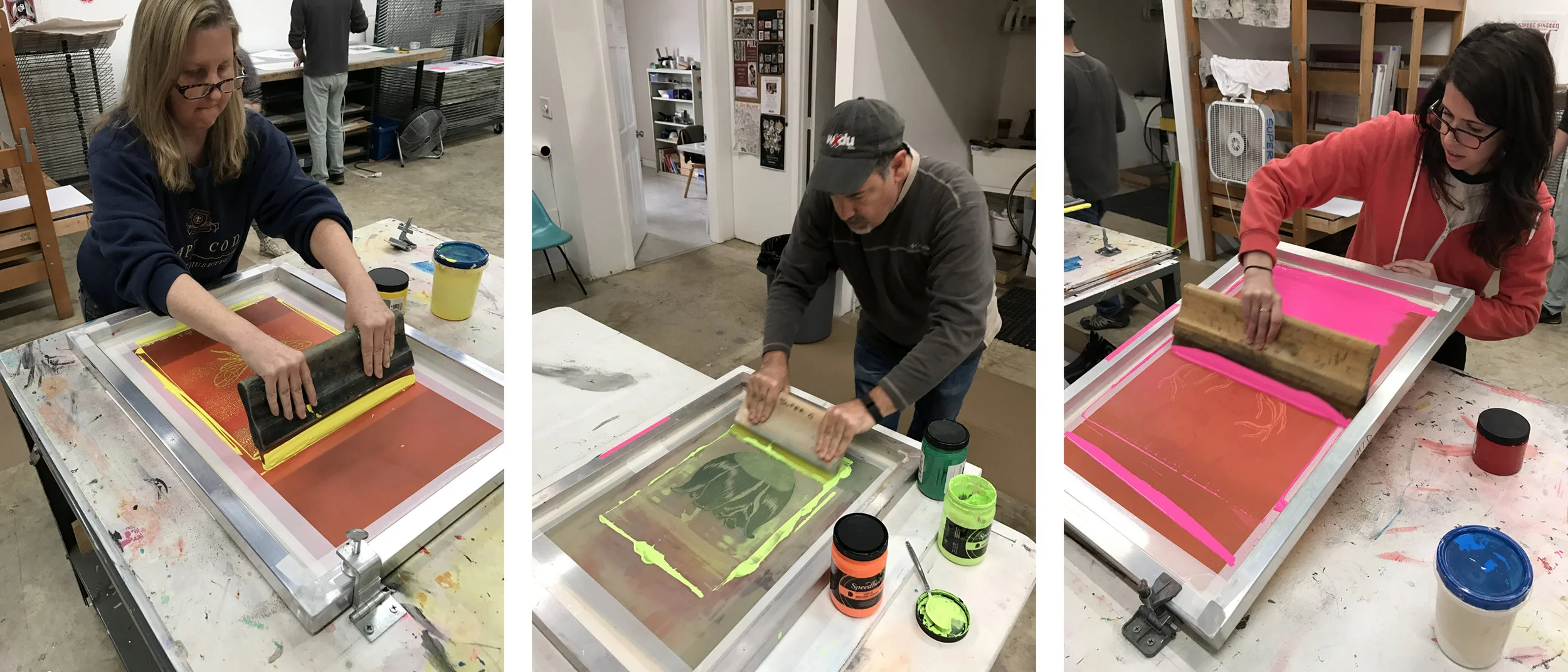 Workshop participants printing at Super G.