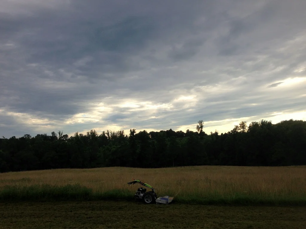 The old pasture turns to farm. That was 12 miles behind the mower.