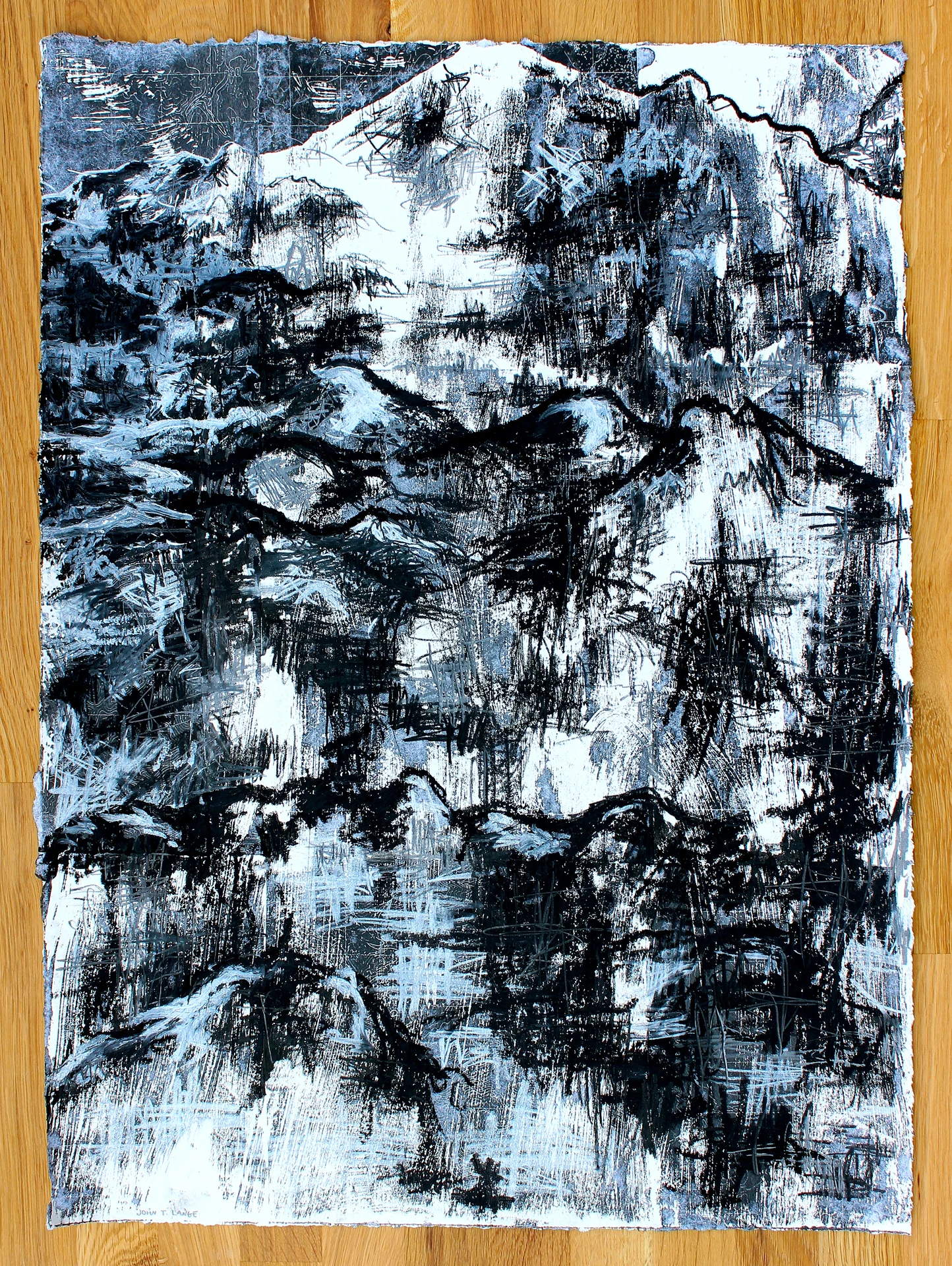 The Hills Are Smiling 2015 mixed media on paper 24" x 17" sold