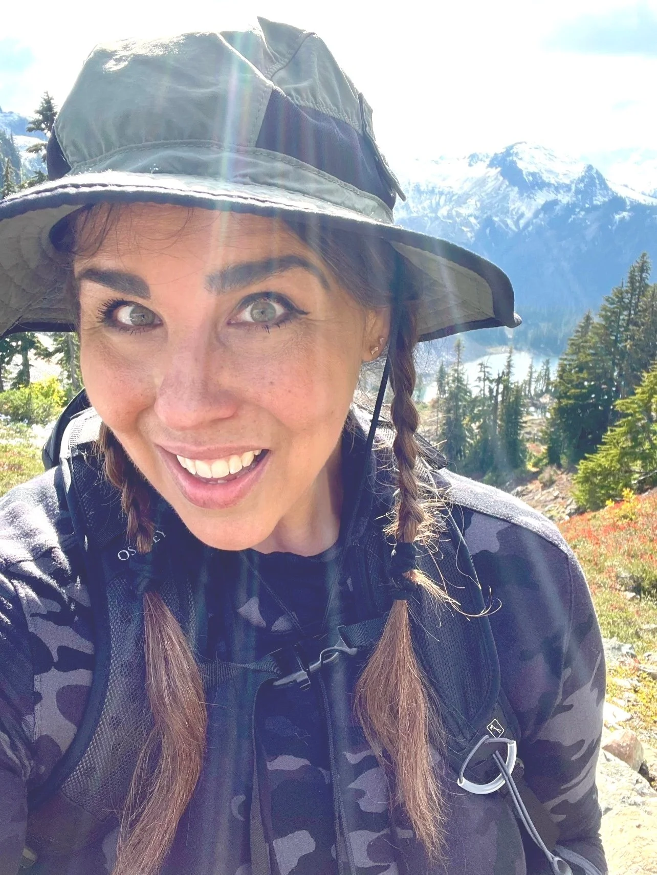 Author hiking in the mountains.