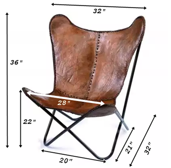 Retro leather butterfly chair — Roque and soul