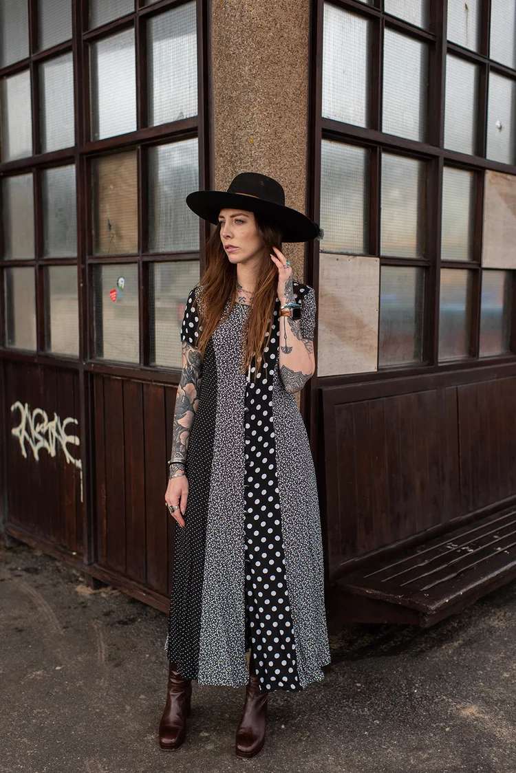 black and white dress for work Miss Circle Women's Raelyn Black and White Business Casual Maxi Dress main image 1