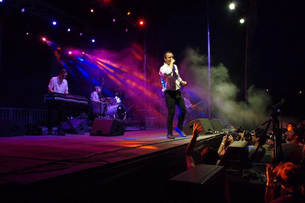 Future Islands' Samuel T. Herring dancing into the night. Photo by: Nathan Edge