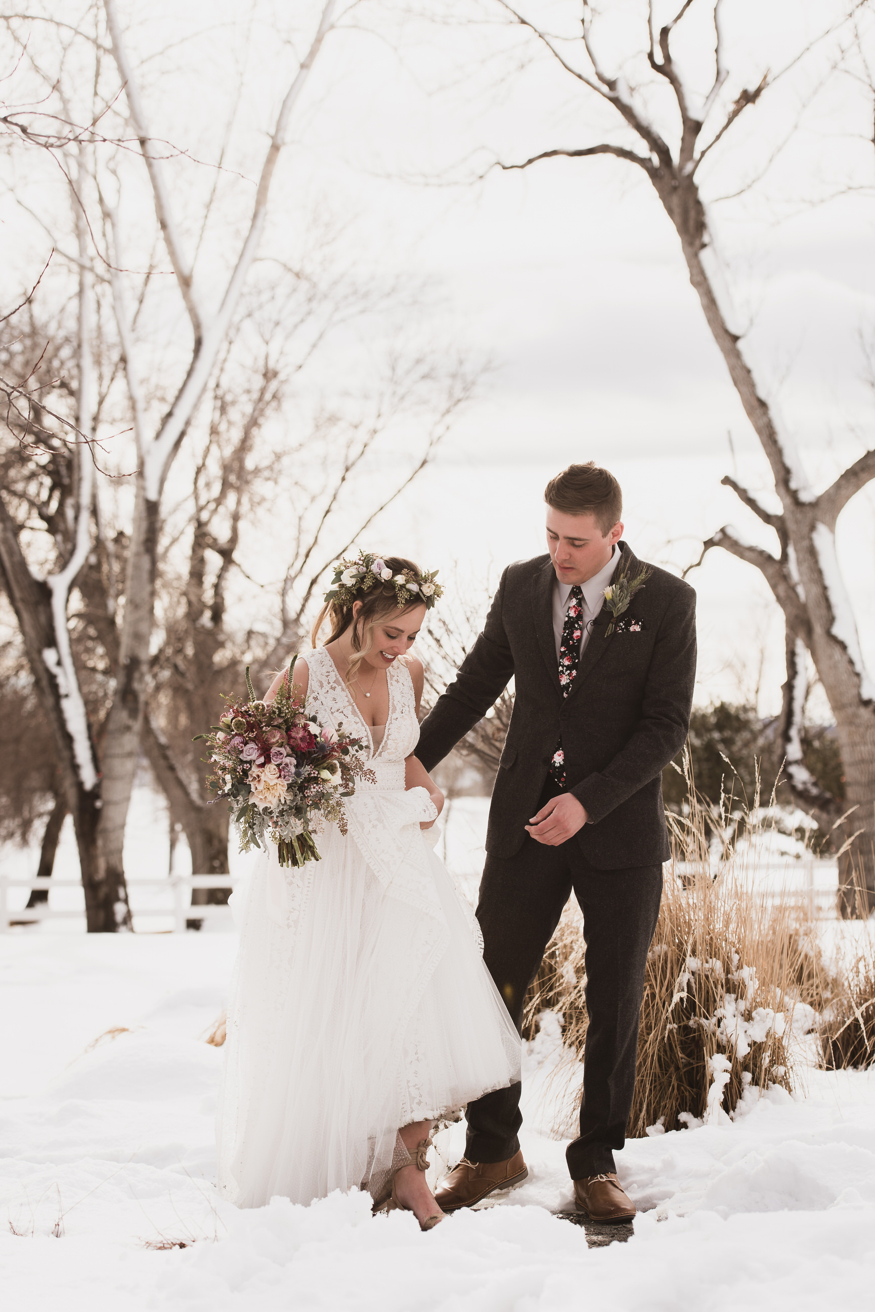 raccoon creek winter wedding photography boulder colorado mountains