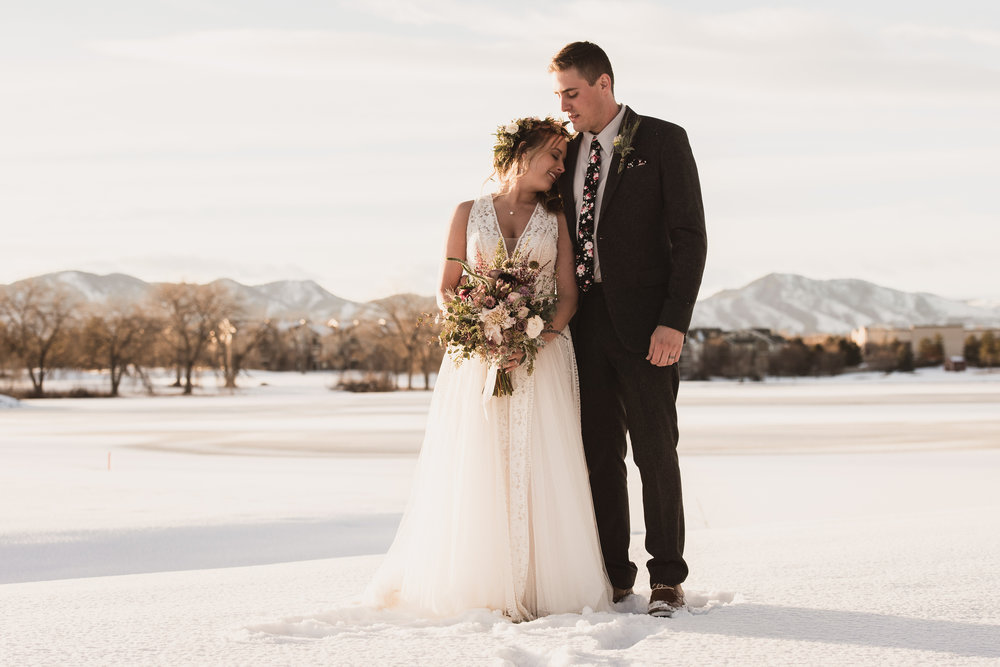 raccoon creek winter wedding photography boulder colorado mountains