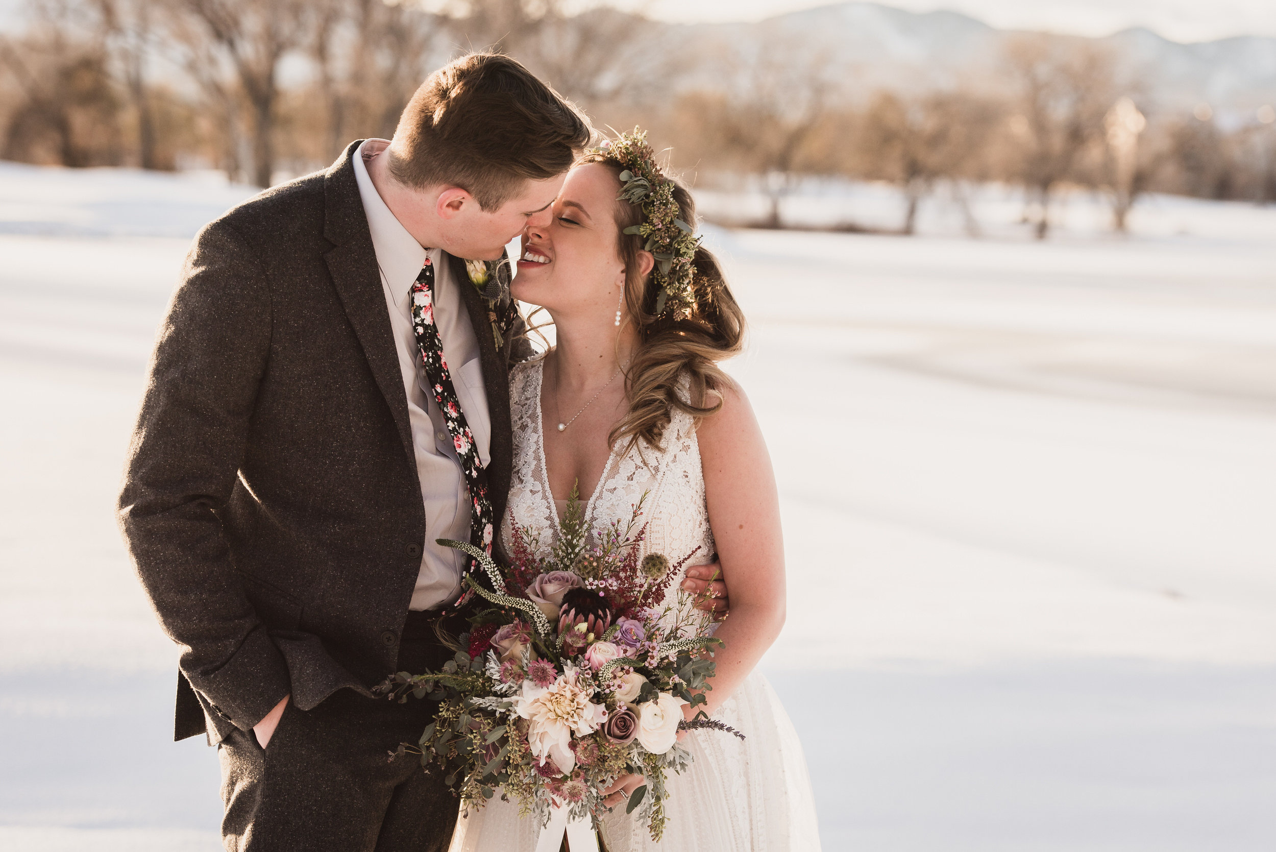 raccoon creek winter wedding photography boulder colorado mountains