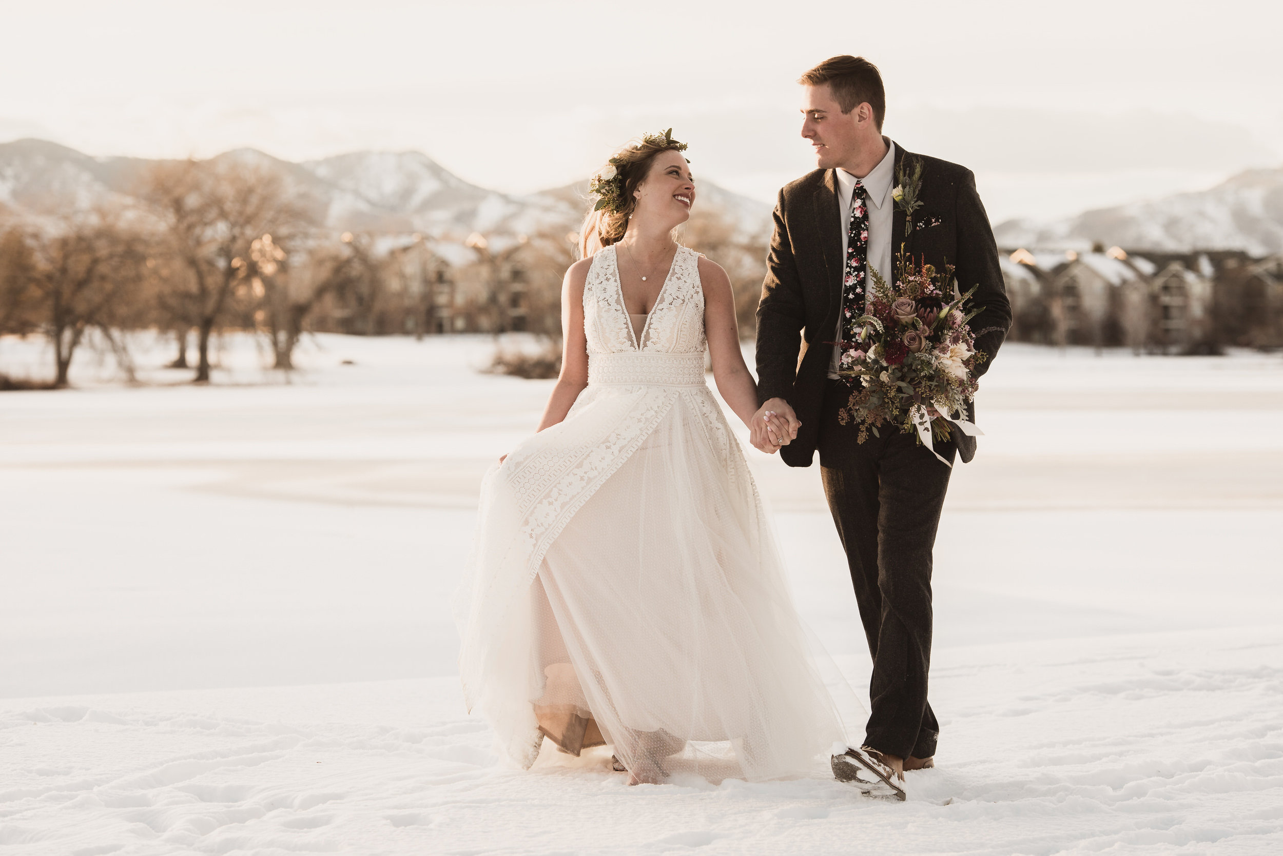 raccoon creek winter wedding photography boulder colorado mountains