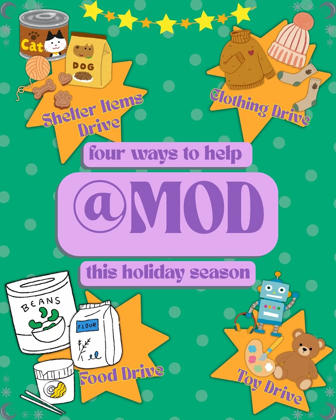 Friends and Neighbors looking to help out this season:
Here&rsquo;s 4 ways that you can contribute! 

🥗🥫Food Drive Benefitting the SD Food Bank- donations due 11/25 and 12/23 ✨GOAL OF 200lbs OF FOOD✨

🧦🩹Clothing and Hygiene Item Drive Benefitting