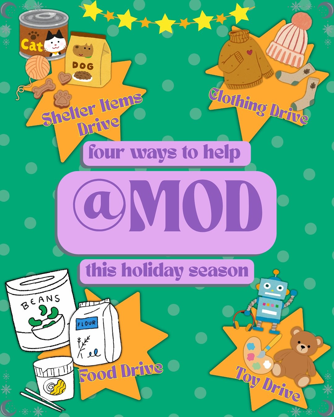 Friends and Neighbors looking to help out this season:
Here&rsquo;s 4 ways that you can contribute! 

🥗🥫Food Drive Benefitting the SD Food Bank- donations due 11/25 and 12/23 ✨GOAL OF 200lbs OF FOOD✨

🧦🩹Clothing and Hygiene Item Drive Benefitting