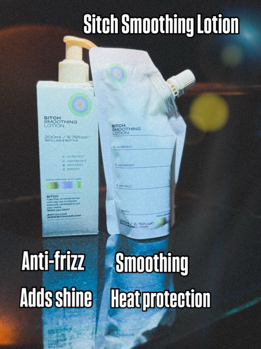 SITCH Smoothing Lotion is our favorite for blowouts and straightening resistant hair. It keeps smoothness for longer thanks to its humidity protections and adds shine while taming frizz and flyaways!&nbsp;Did we mention it smells amazing? 

This prod