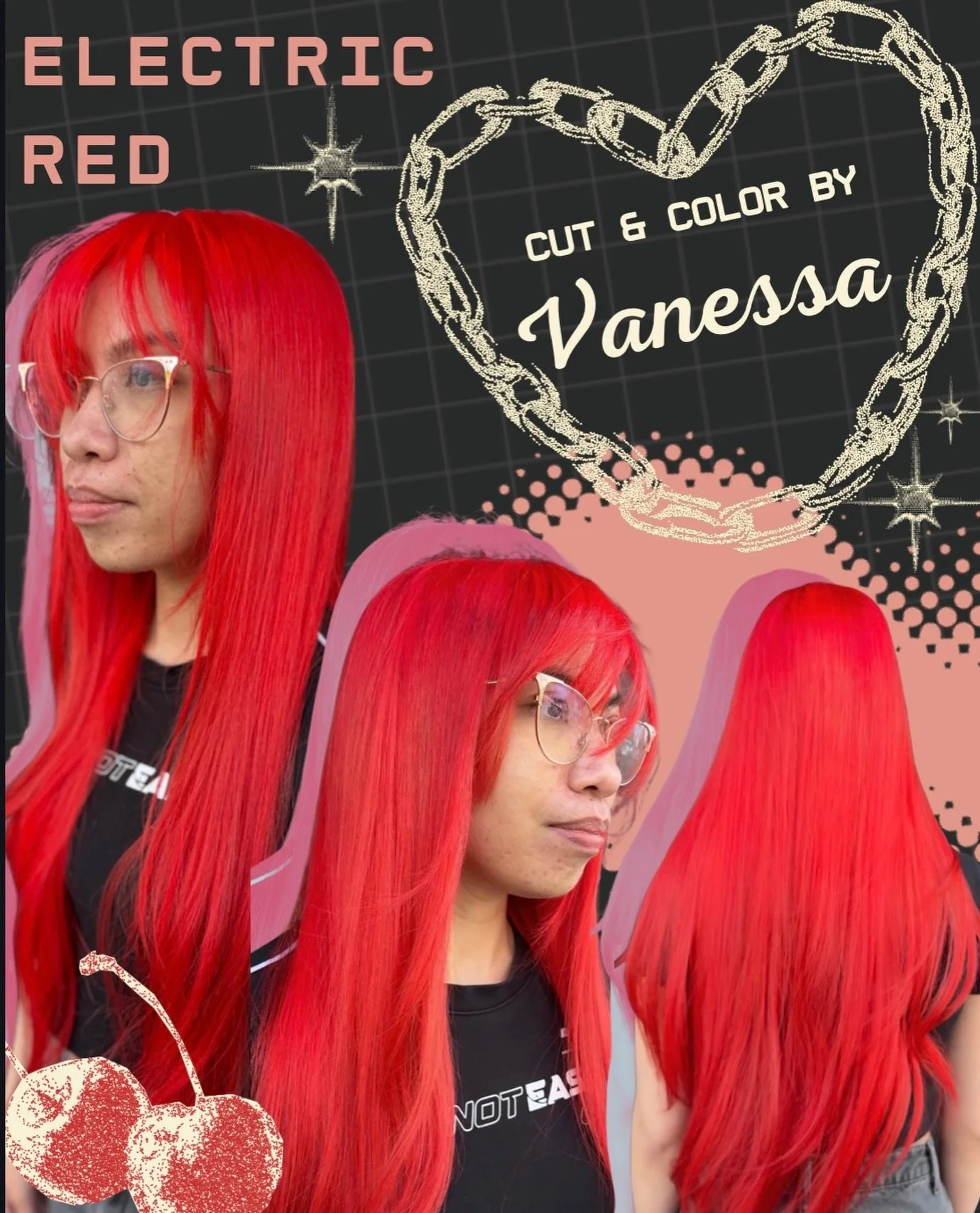 @vanessa.sdhairstylist kills it again with Maxxine&rsquo;s signature cherry red. ✨

Naturally a level 3 (super close to black), Vanessa lightens her regrowth and achieves her desired lightness by applying lightener in thin sections and varying her de