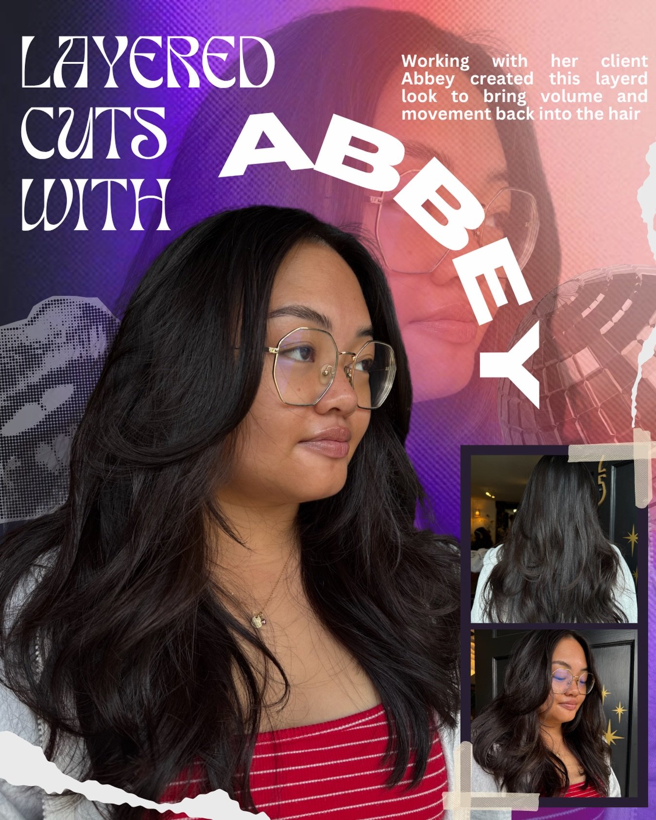 Is your hair doing the dreaded rectangle? All length and no shape? Layers with @vivid_rituals_ are your answer 💫 

Customized to fit you and your hair&rsquo;s needs, Abbey&rsquo;s layered cuts are bouncy, modern and grow out seamlessly. 

Book your 