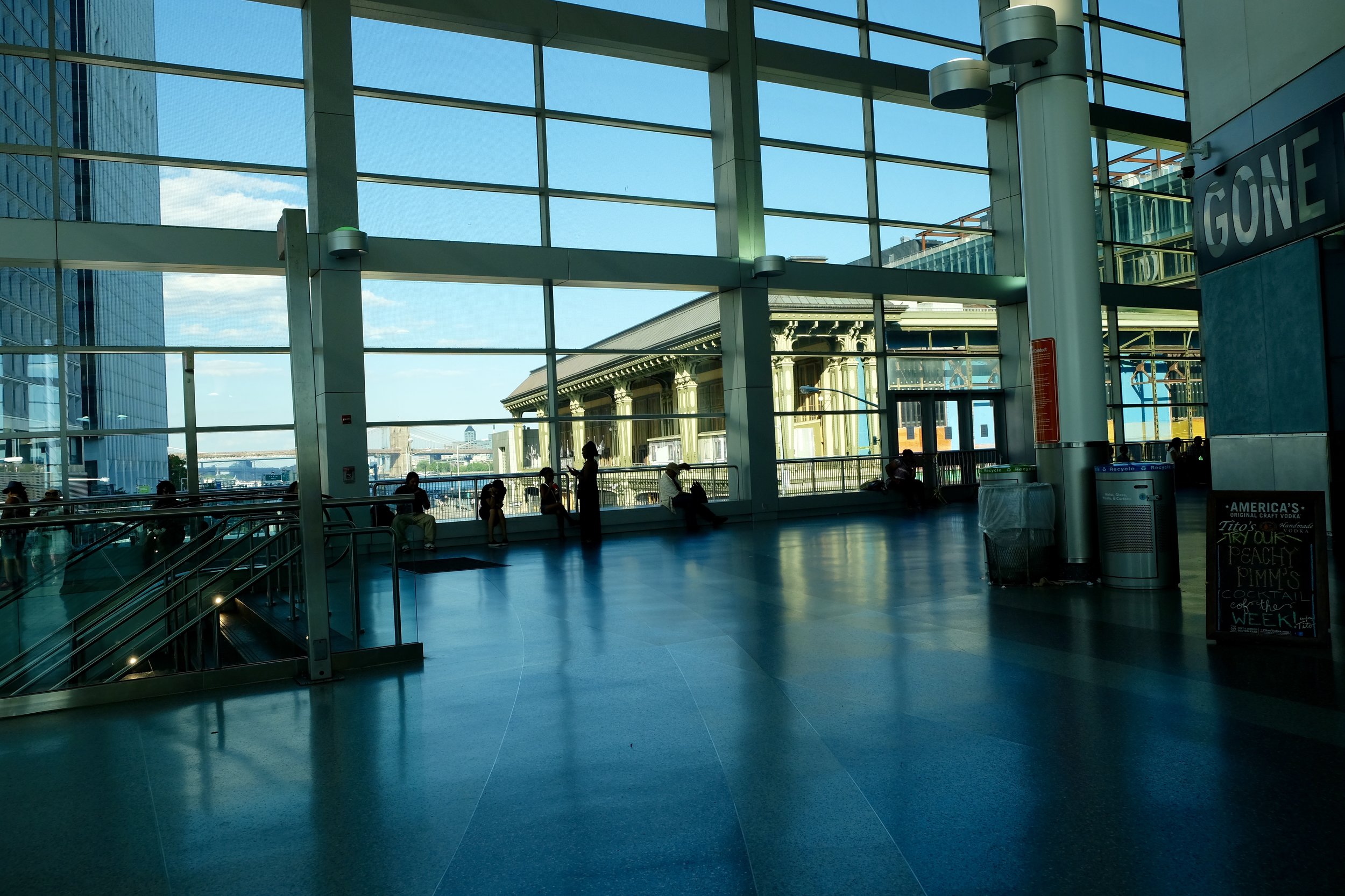 Inside the Staten Island Ferry Terminal, Looking out at the Old South Ferry Station