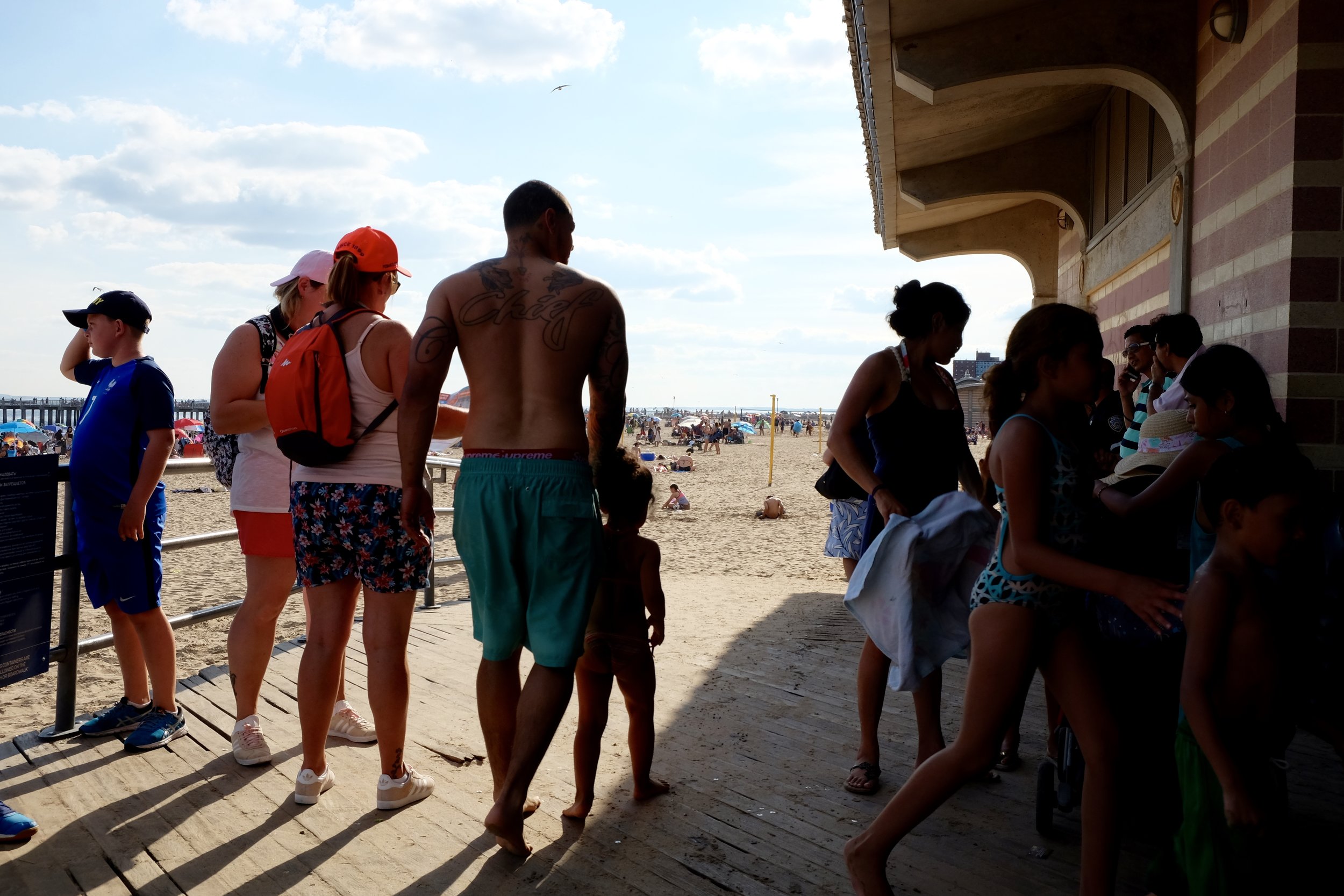 Beachgoers at Coney Island