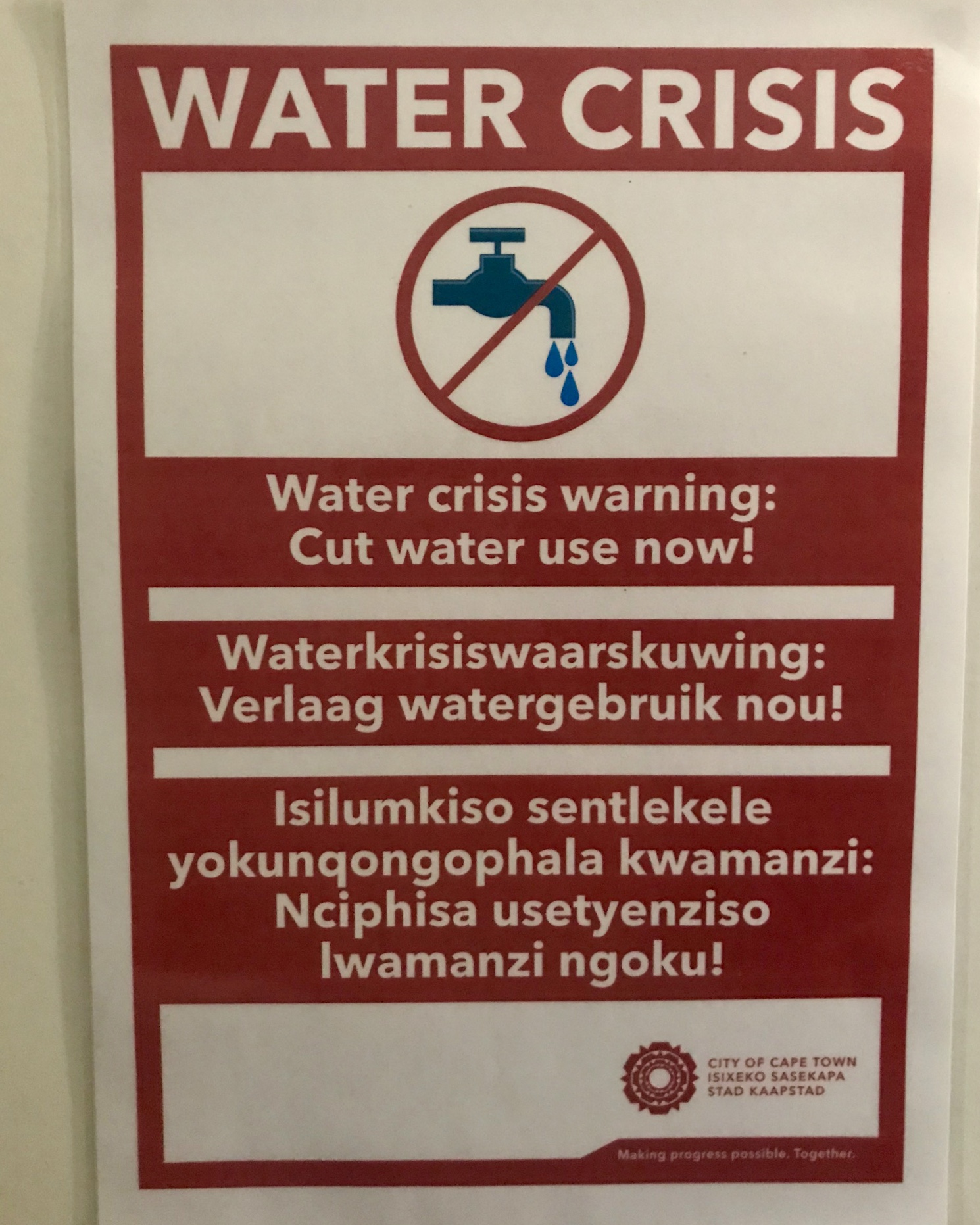Cape Town: Water Crisis Notice