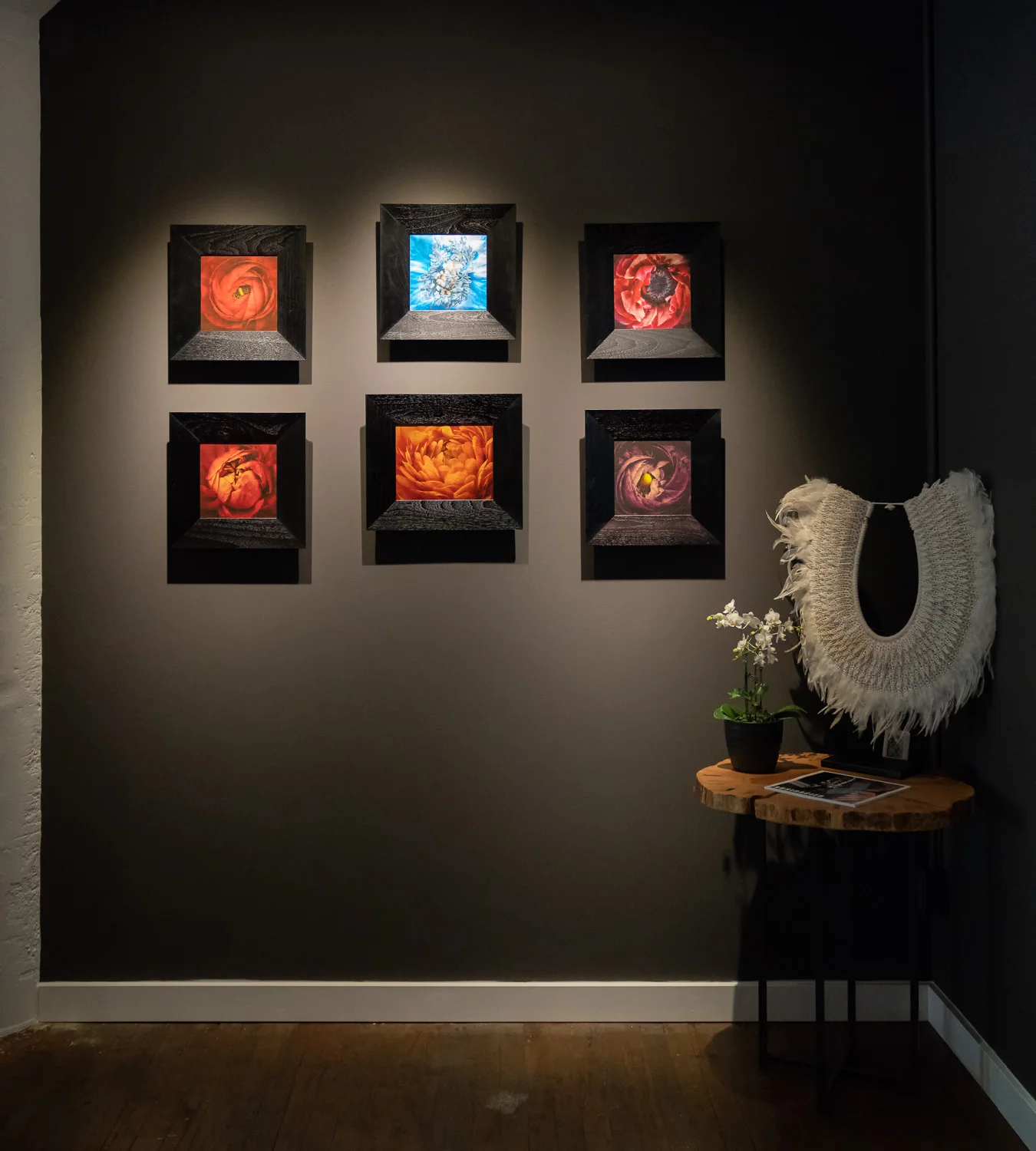 New Center of Attraction Pieces: Photographs Printed on Translucent Paper with Hand Applied Gold, Silver, and Copper Leaf Backing
