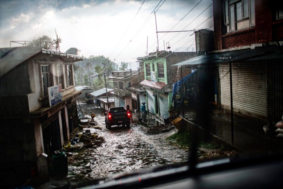 The roads on our way to visit...more like river beds than roads.