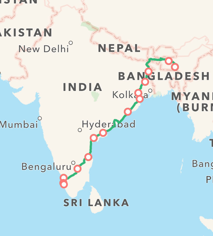 Our final 2,490 mile route....I know crazy