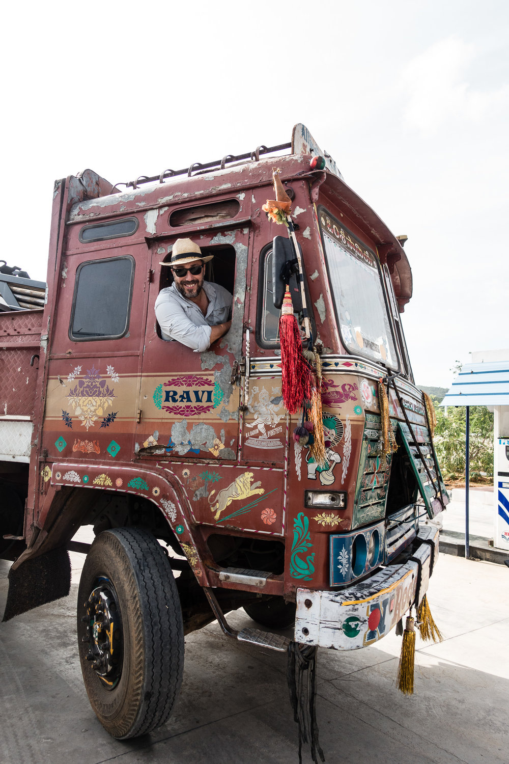 Hmmmm...Maybe a new career path. Driving a truck in India. The driver lived in the truck with his mather and father.