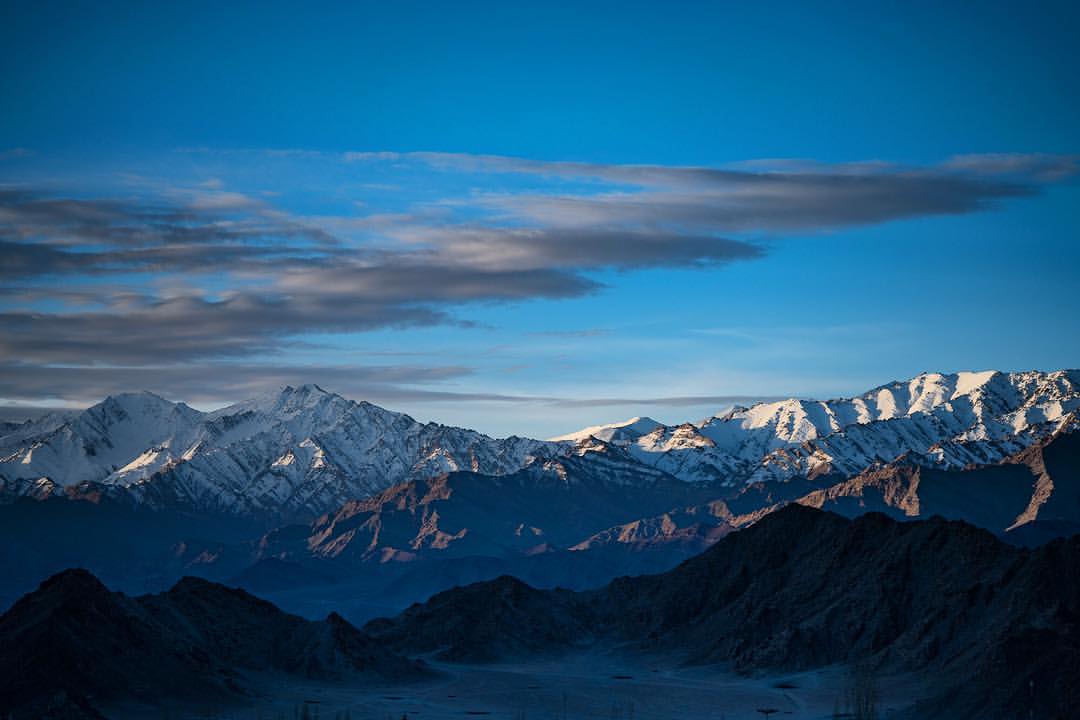 Woke up at 11,000 and beautiful vistas. Himalayas, Ladakh, India.