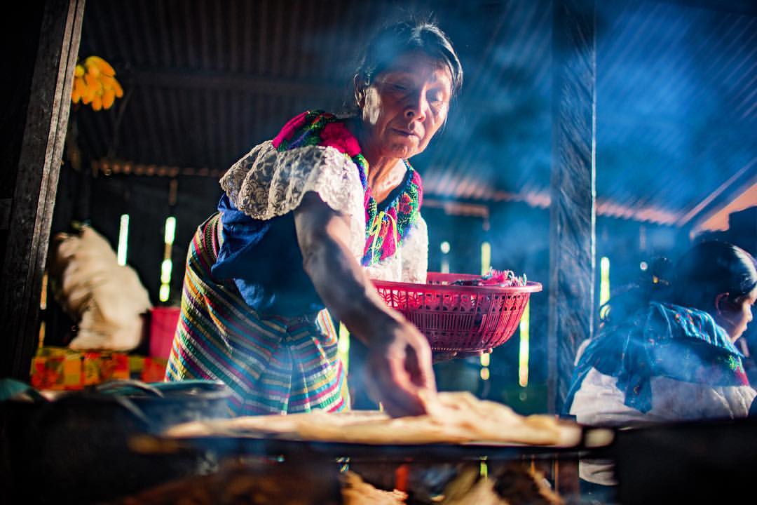 You can't leave until you have eaten said grandmother as she prepared the food over an open fire in the hut they live in. We were on our way out and she handed me an egg taco and a cup of watered down coffee. She stood there and watched me eat to make sure I finished it. Then she gave me more. Every home I visited in the countryside the same thing happened. Simple but great tasting food. I was so full I couldn't eat for the rest of the day. Chiapas, Mexico