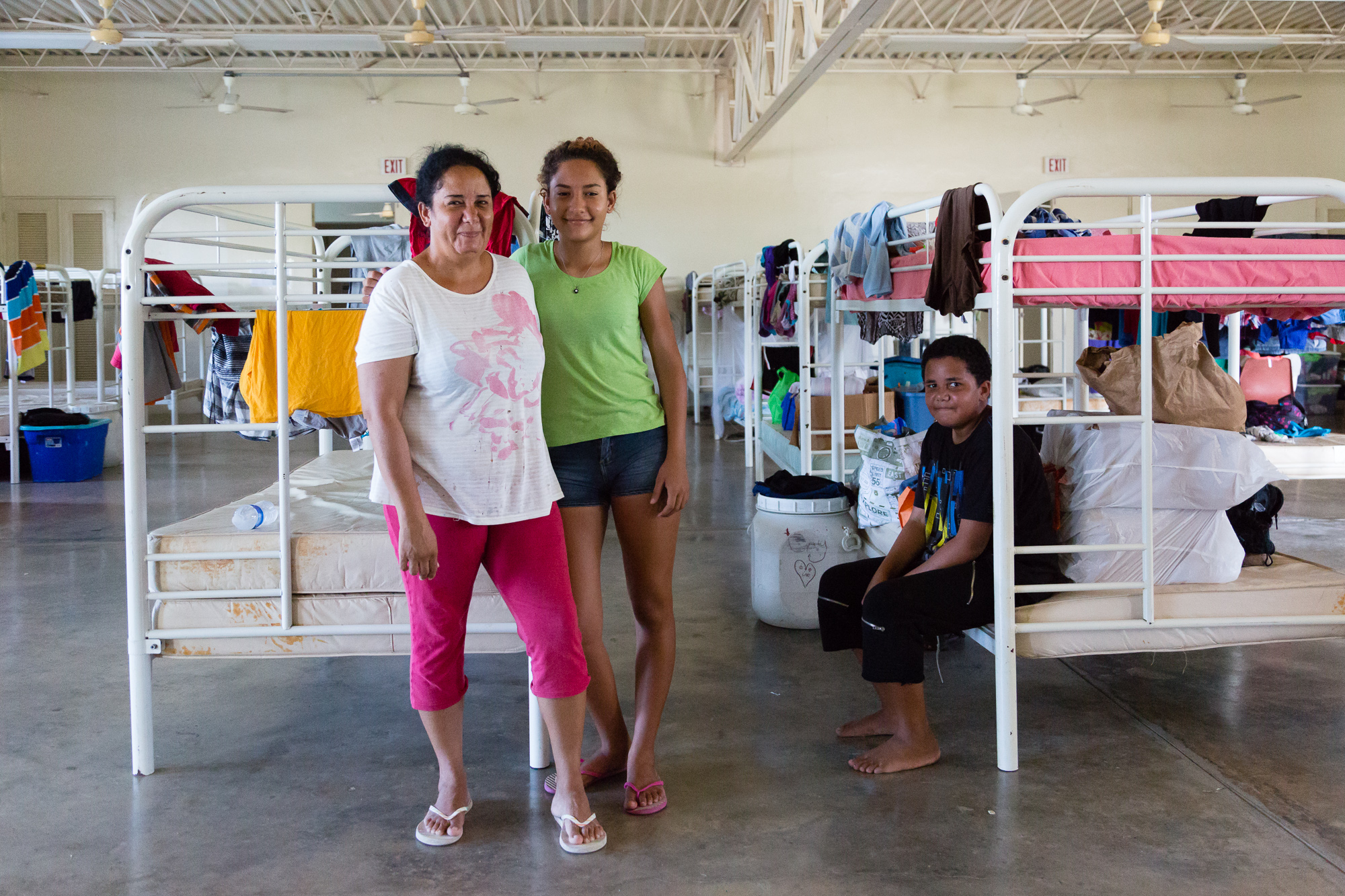 This family in a shelter in central Puerto Rico after there home was destroyed by hurricane Maria.