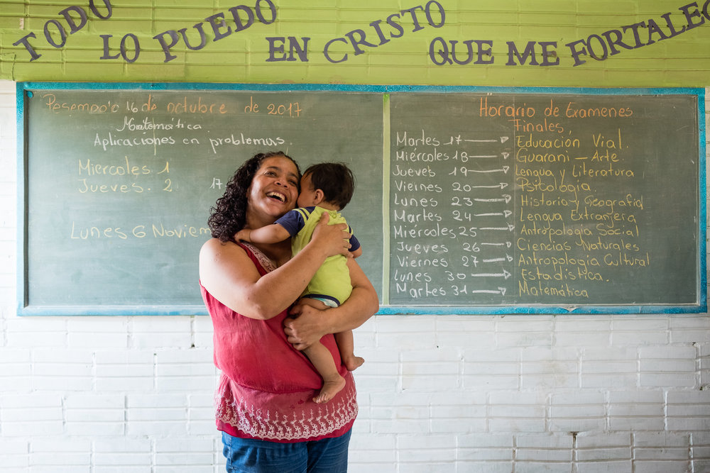 A teacher and her son, El Chaco Paraguay.