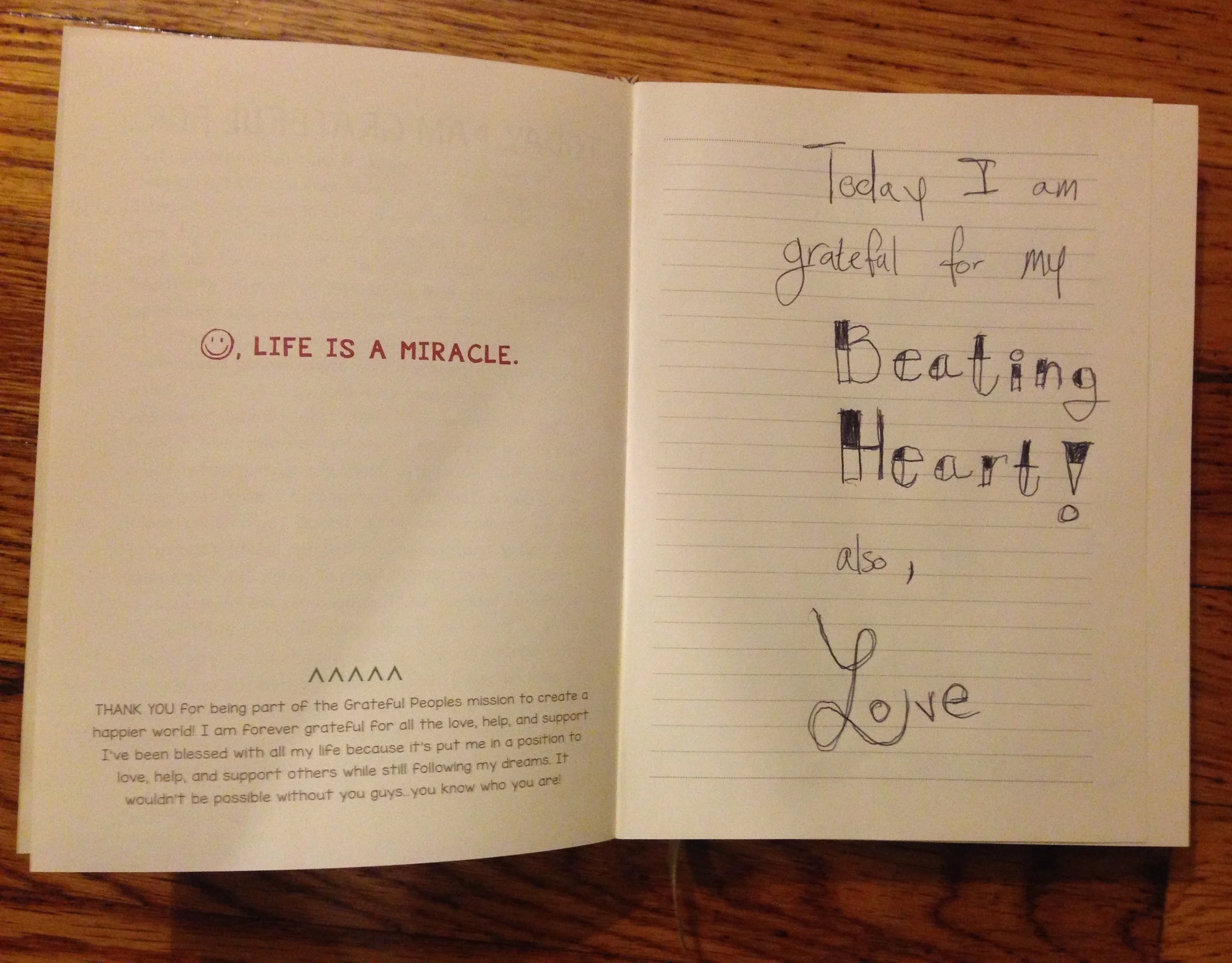 "Today I am grateful for my Beating Heart!"