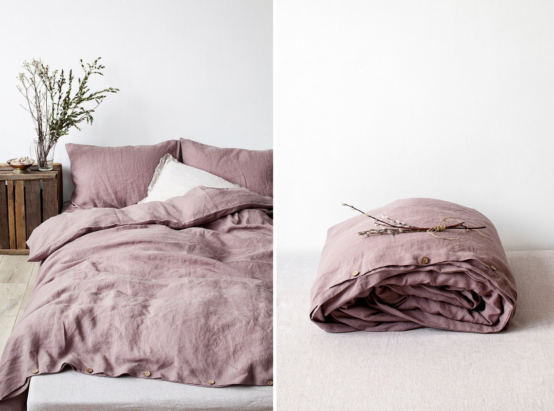 Ashes of Roses Stone Wash Linen from Linen Tales In Bed