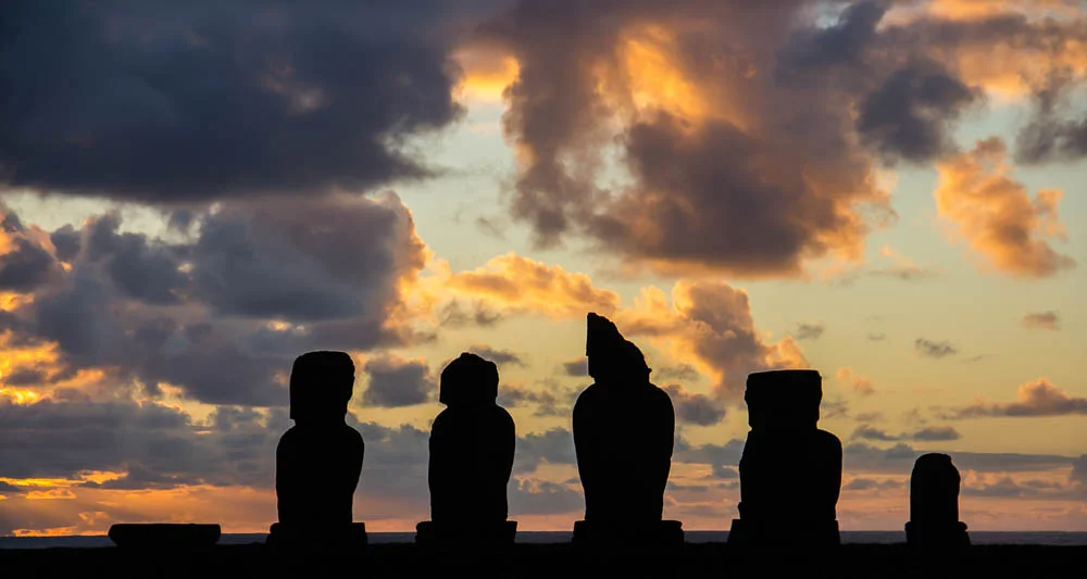 Sunset at Ahu Tahai