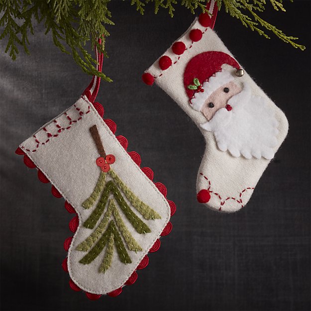 Crate & Barrel Mini Holiday Stockings