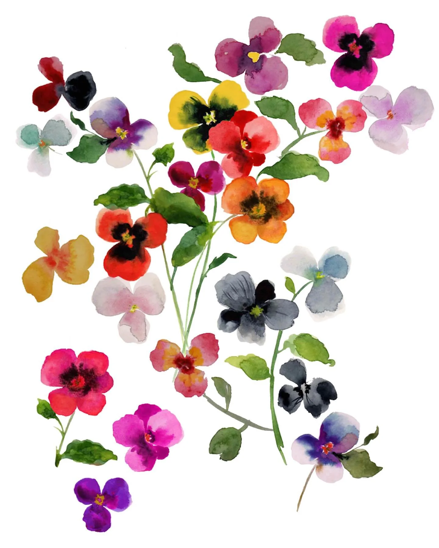 Pansy Power! Feels like summer. 
.
.
.
.
.
.
#pansy #pansyflower #pansyflowers #pansies #pansiesflowers #pansiesofinstagram #watercolourdesign #watercolorpainting #watercolours #watercolourpainting #summersolstice #summervibes #summertime #textiledes