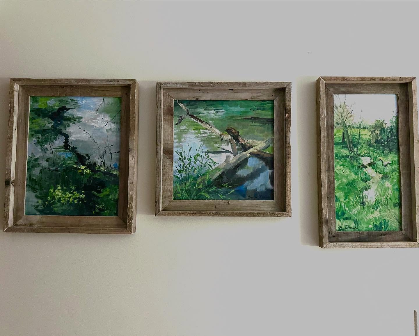 Love how the owner of these 3 paintings framed them! Thanks @dinalockett
.
.
.
.
.
.
.
.
#oilpainting #pleinair  #landscape #landscapepainting #landscapepaintings #pleinairpainter #pleinairart #abstactlandscape #midwestliving #midwestart #illinois #i