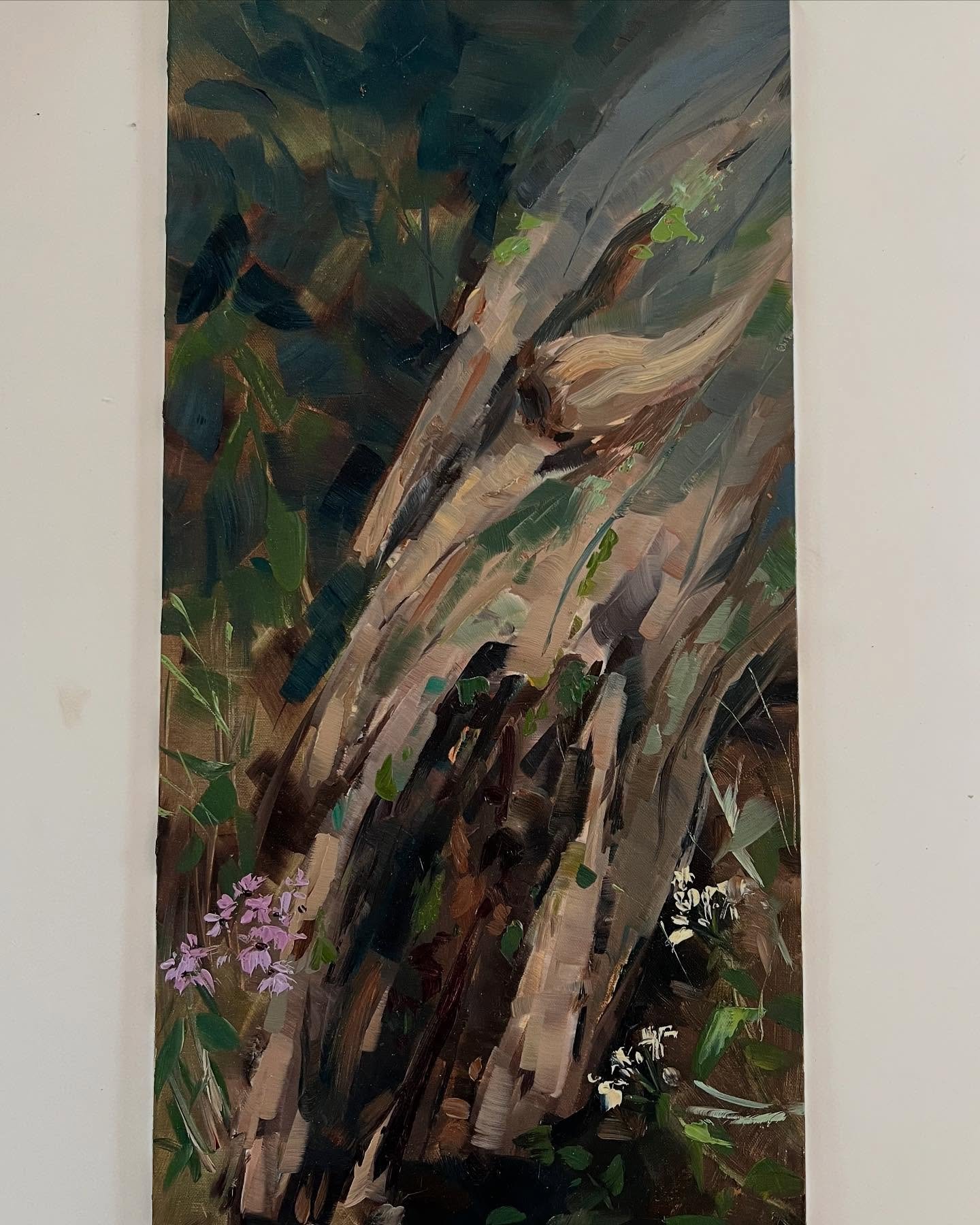 Plein air I had done of a beautiful rotting log from a few years ago. 
.
.
.
.
.
.
.
.
#oilpainting #pleinair  #landscape #landscapepainting #landscapepaintings #pleinairpainter #pleinairart #abstactlandscape #midwestliving #midwestart #illinois #ill