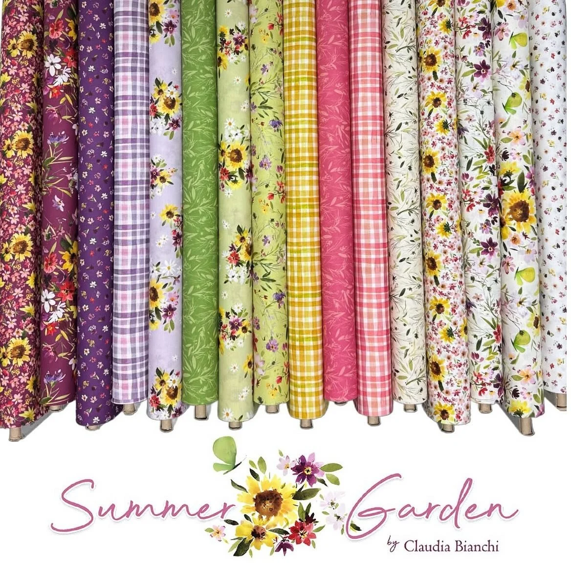 Thanks to @fabric_shack for posting this collection I did for #clothworkswa 
The collection was inspired by picking wild flowers in a beautiful field with Craig and my mom and dad, then painting them. A beautiful memory. 
.
.
.
.
.
#lovequilting #qui