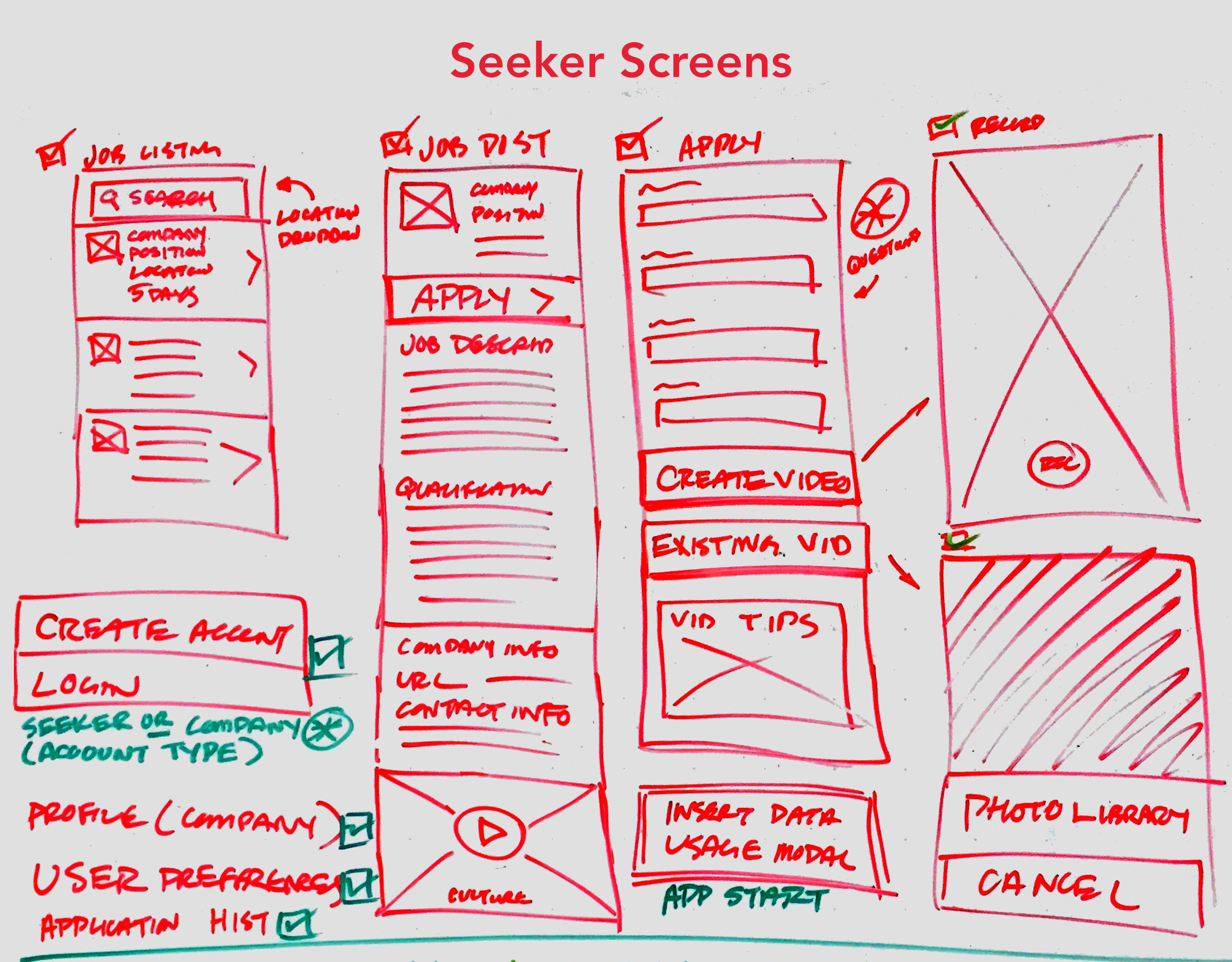  Mobile web app for job seeker signup and profile completion. 