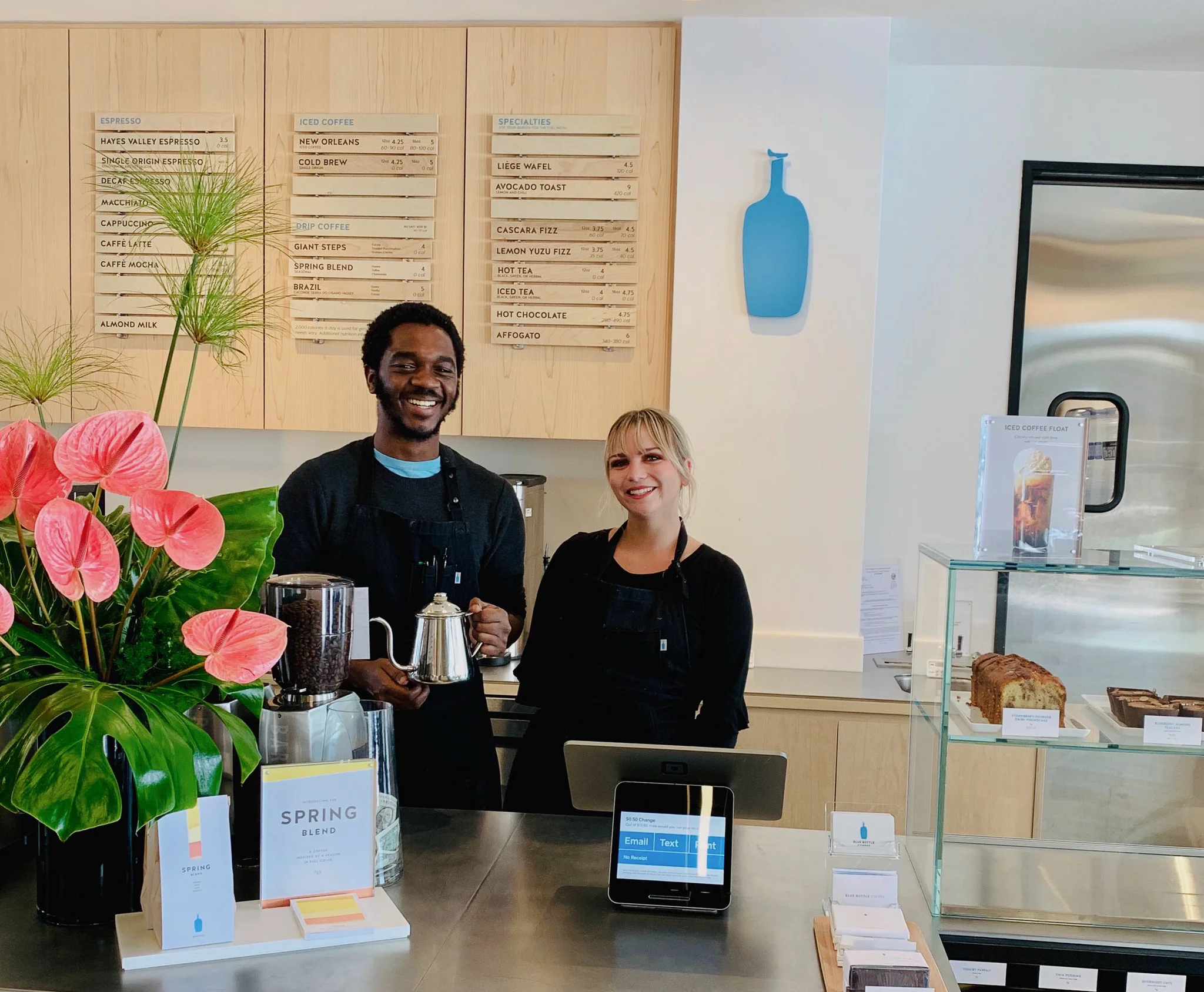 Blue Bottle Coffee counter in HanaHaus Newport Beach.