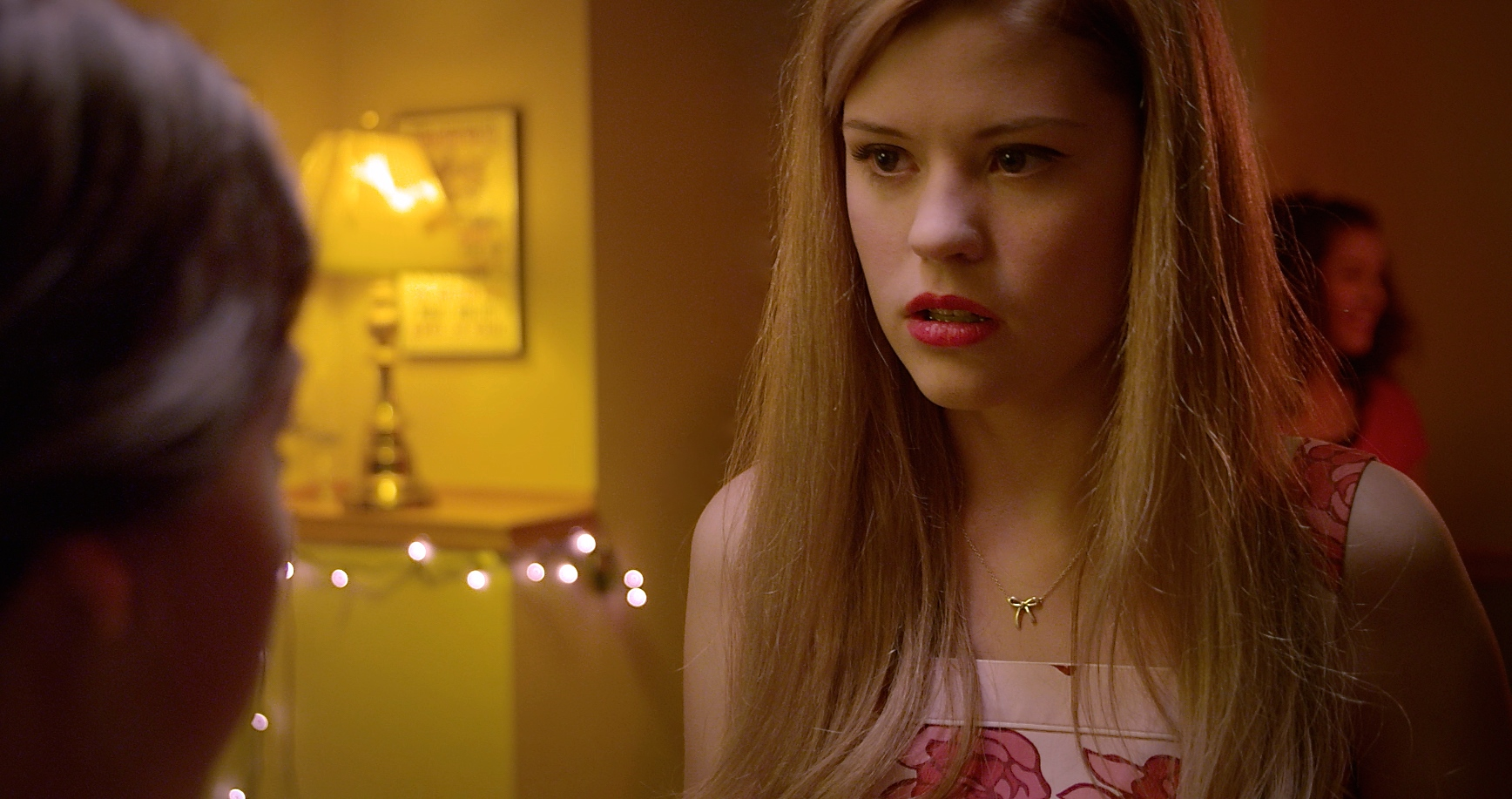 Stephanie (Katie Burgess) asks Janey, "You know when you really like someone... but you're scared to death to tell them how you feel... cuz you're not sure what they're gonna say back?" Janey says, "Yea... I do."