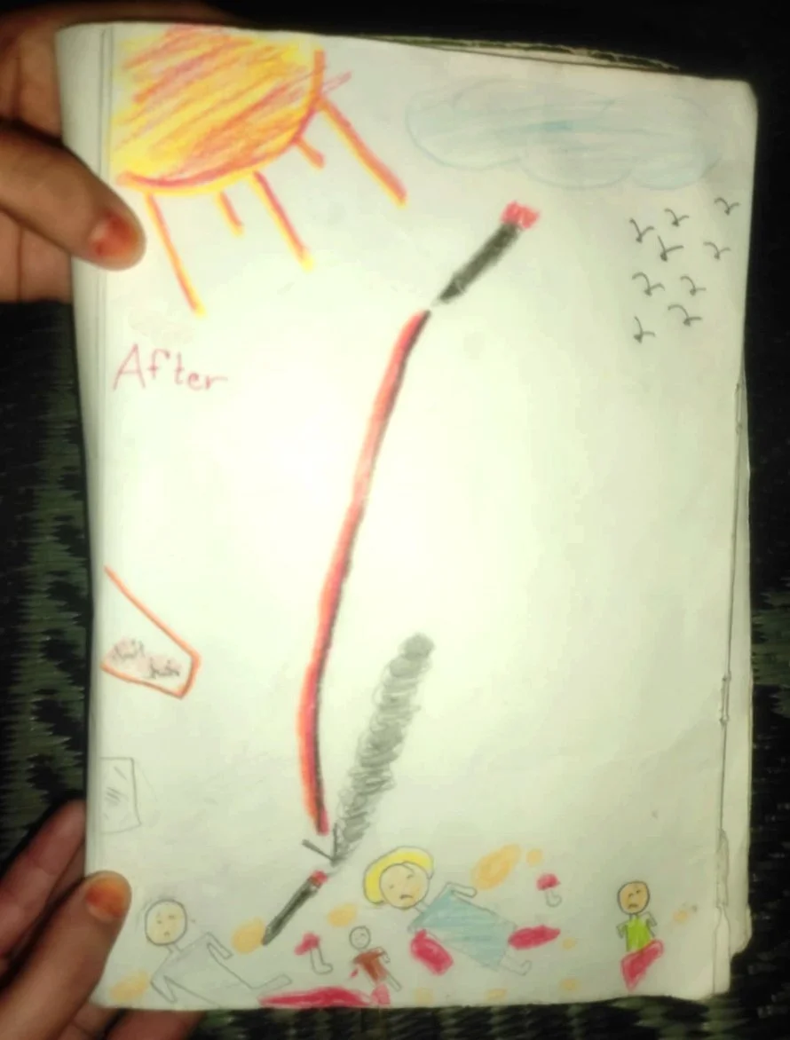 “A missile hits them. There are body parts in the air.”