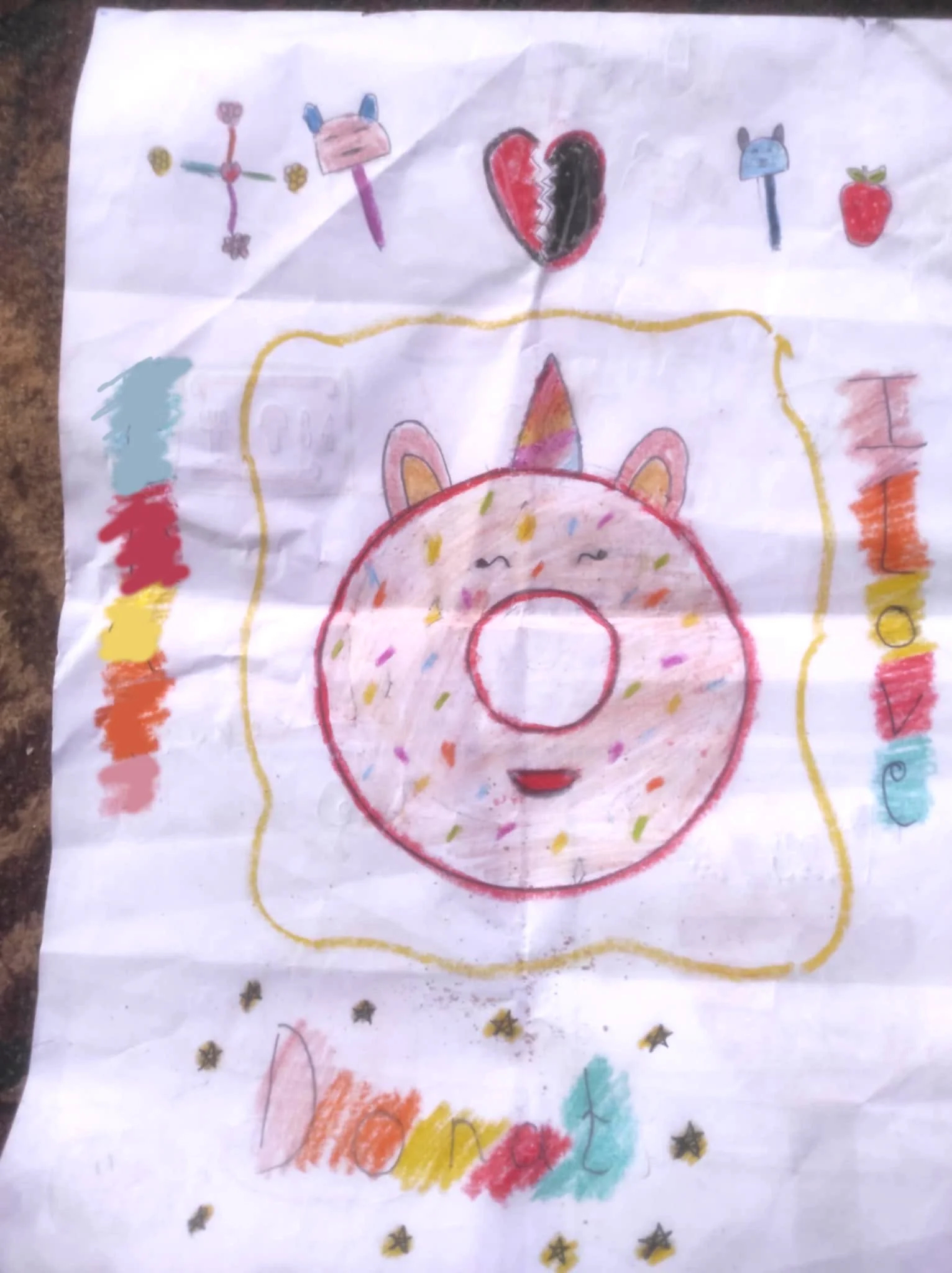 A decorated donut.